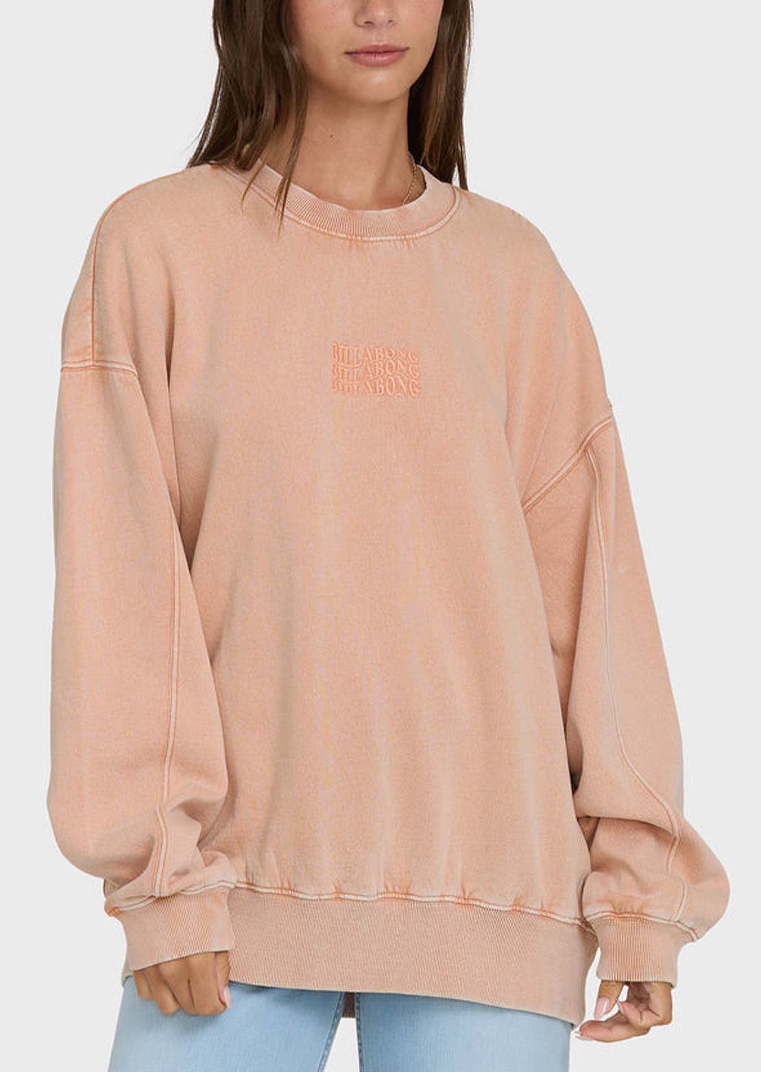 Billabong Women's Bleached Out Kendal Crew Fleece Caramel Cafe