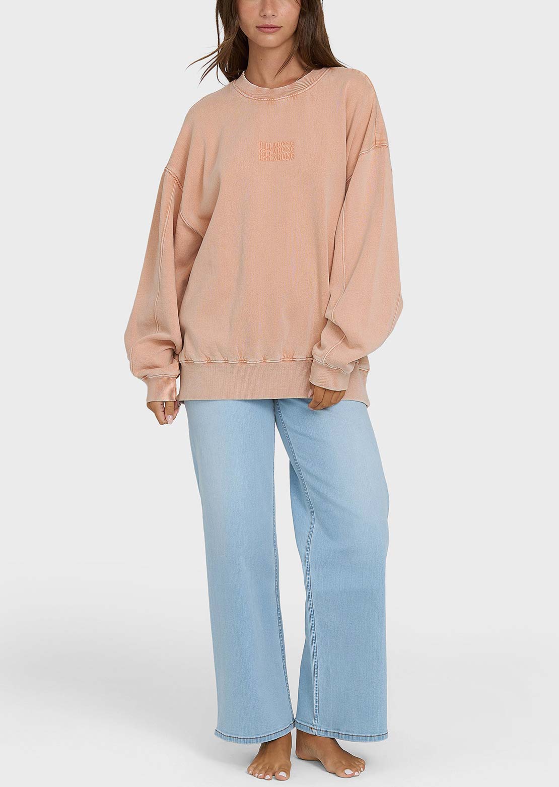 Billabong Women's Bleached Out Kendal Crew Fleece Caramel Cafe