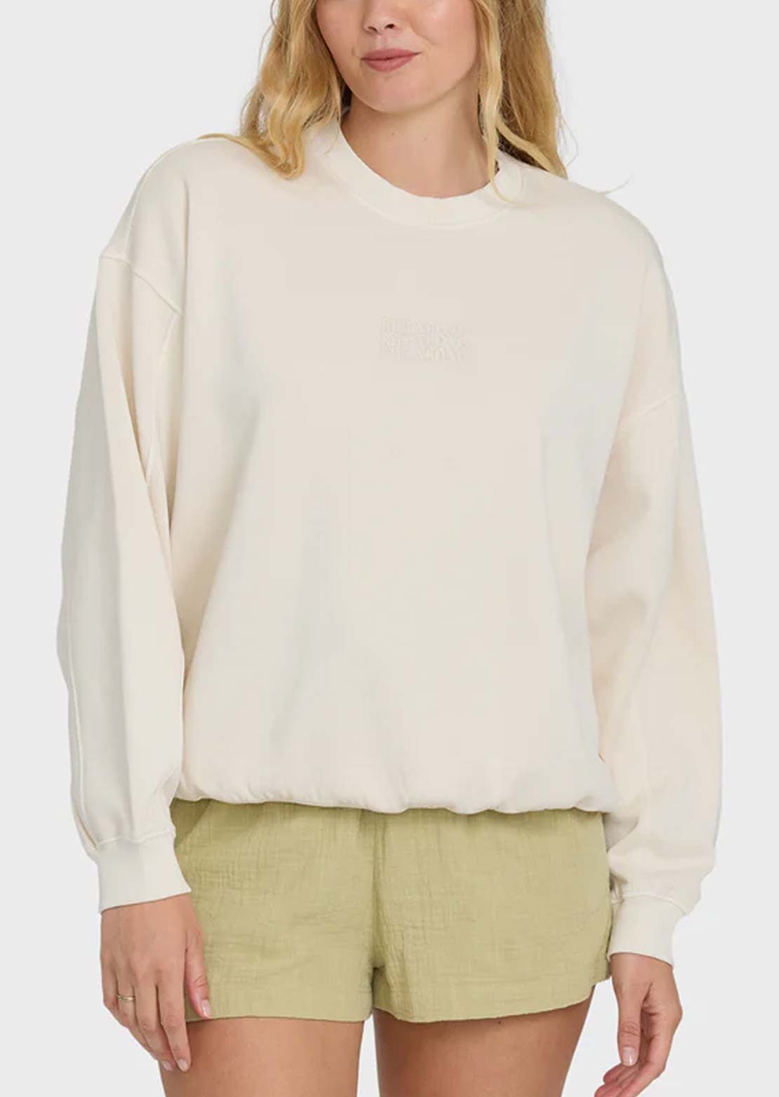 Billabong Women's Bleached Out Kendal Crew Fleece Vanilla