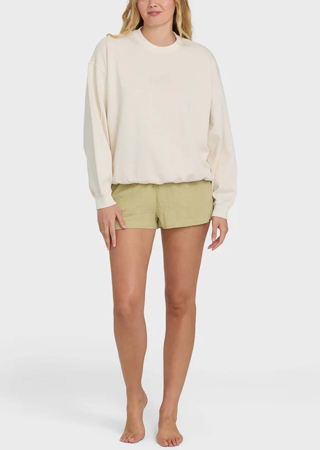 Billabong Women's Bleached Out Kendal Crew Fleece Vanilla