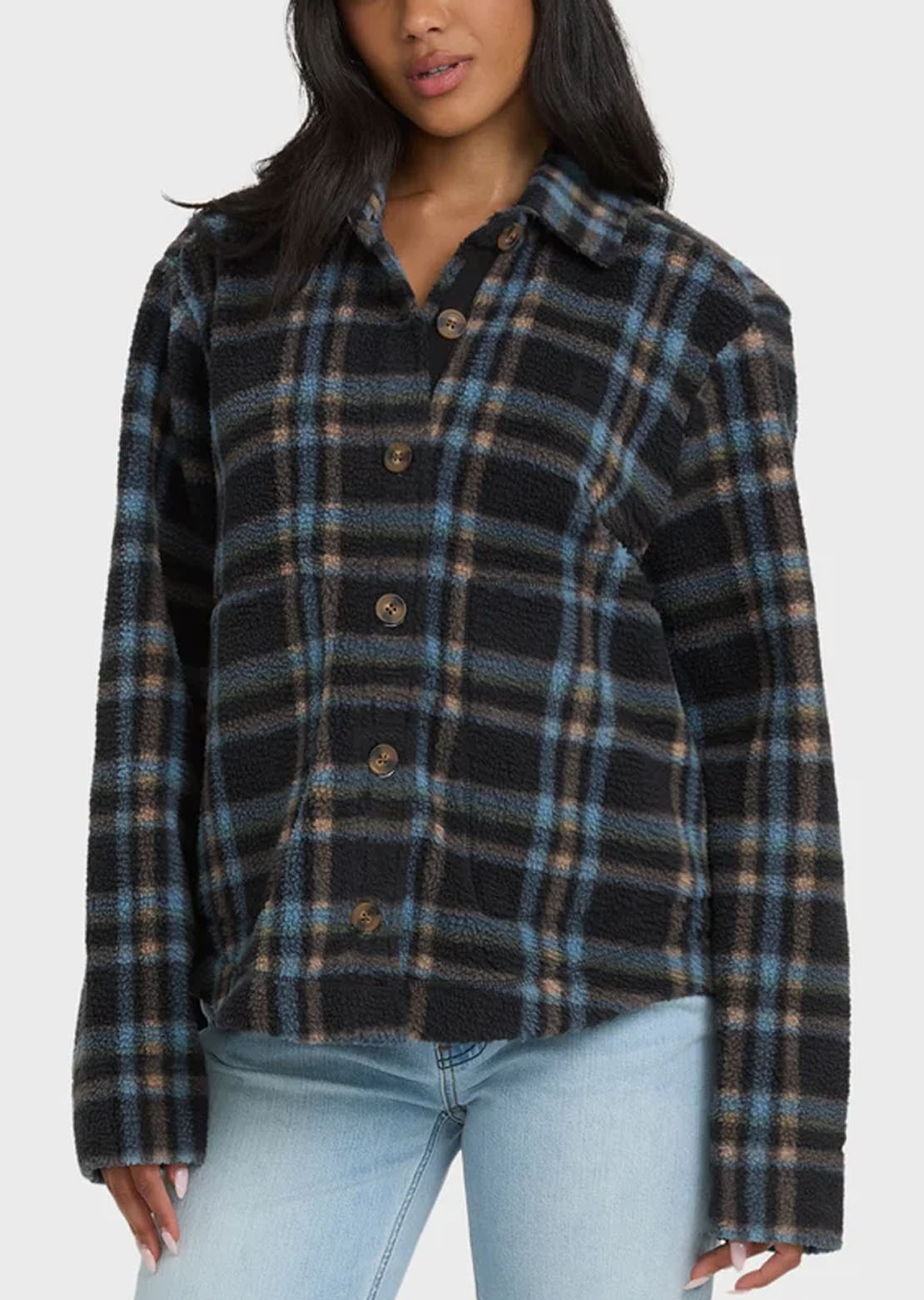 Billabong Women's Breezy Sherpa Shacket Blue Bell