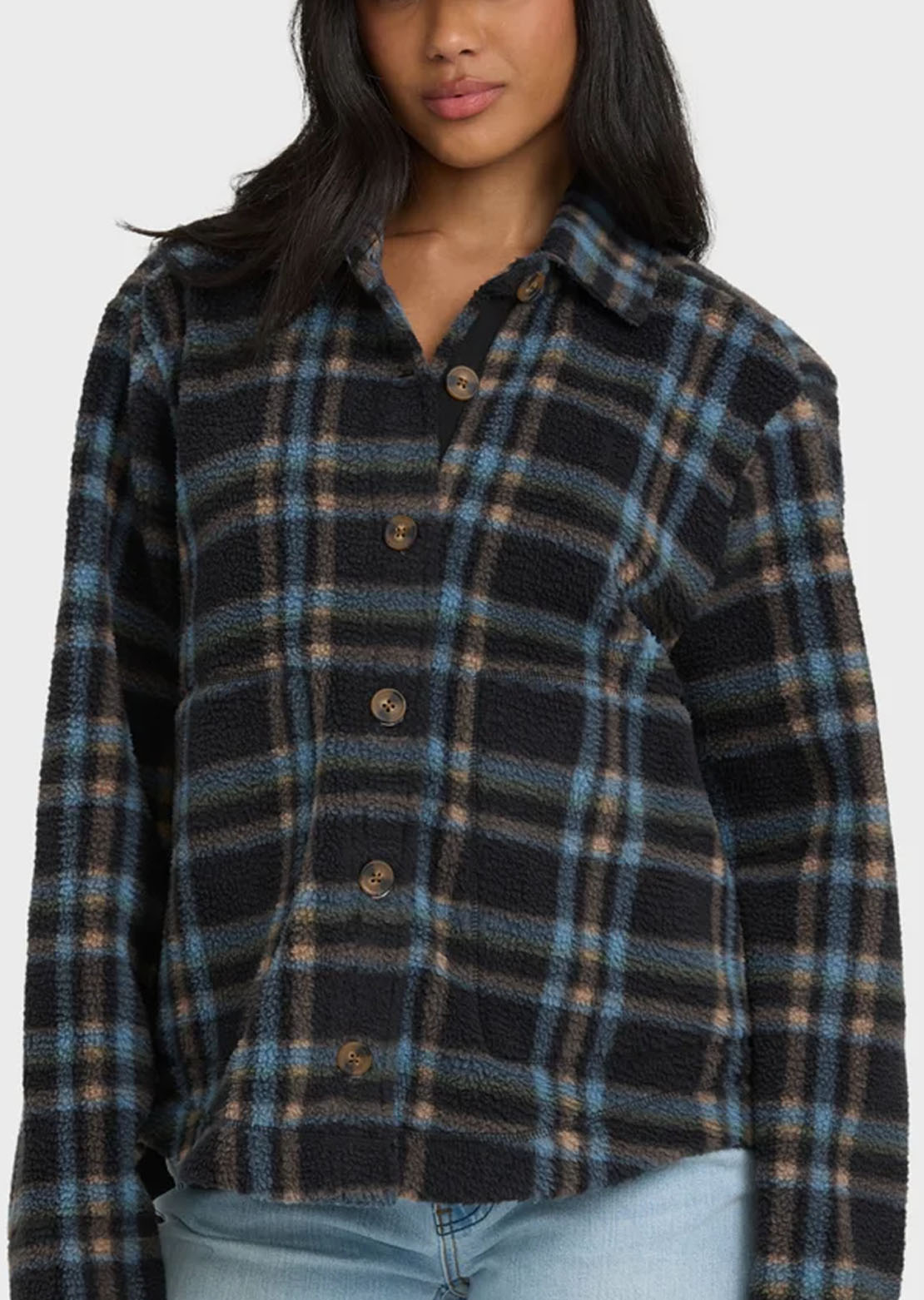 Billabong Women's Breezy Sherpa Shacket Blue Bell