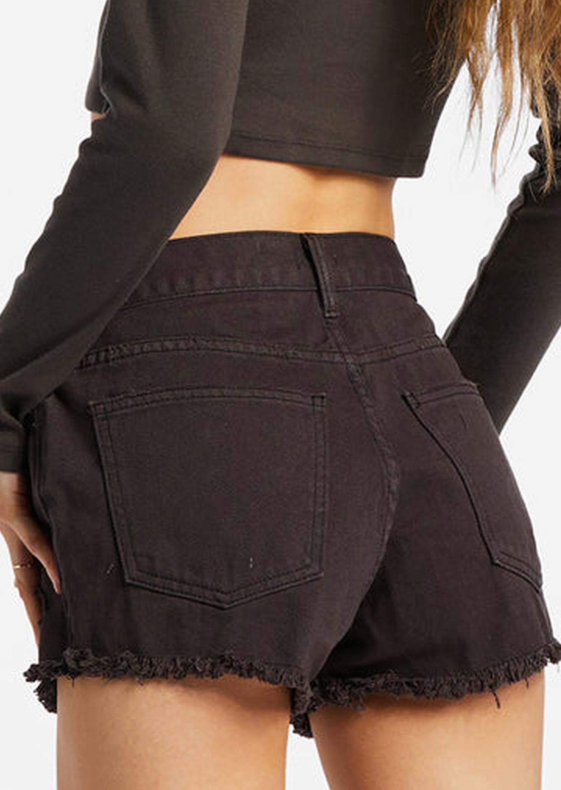 Billabong Women's Drift Away Denim Shorts Black Pebble