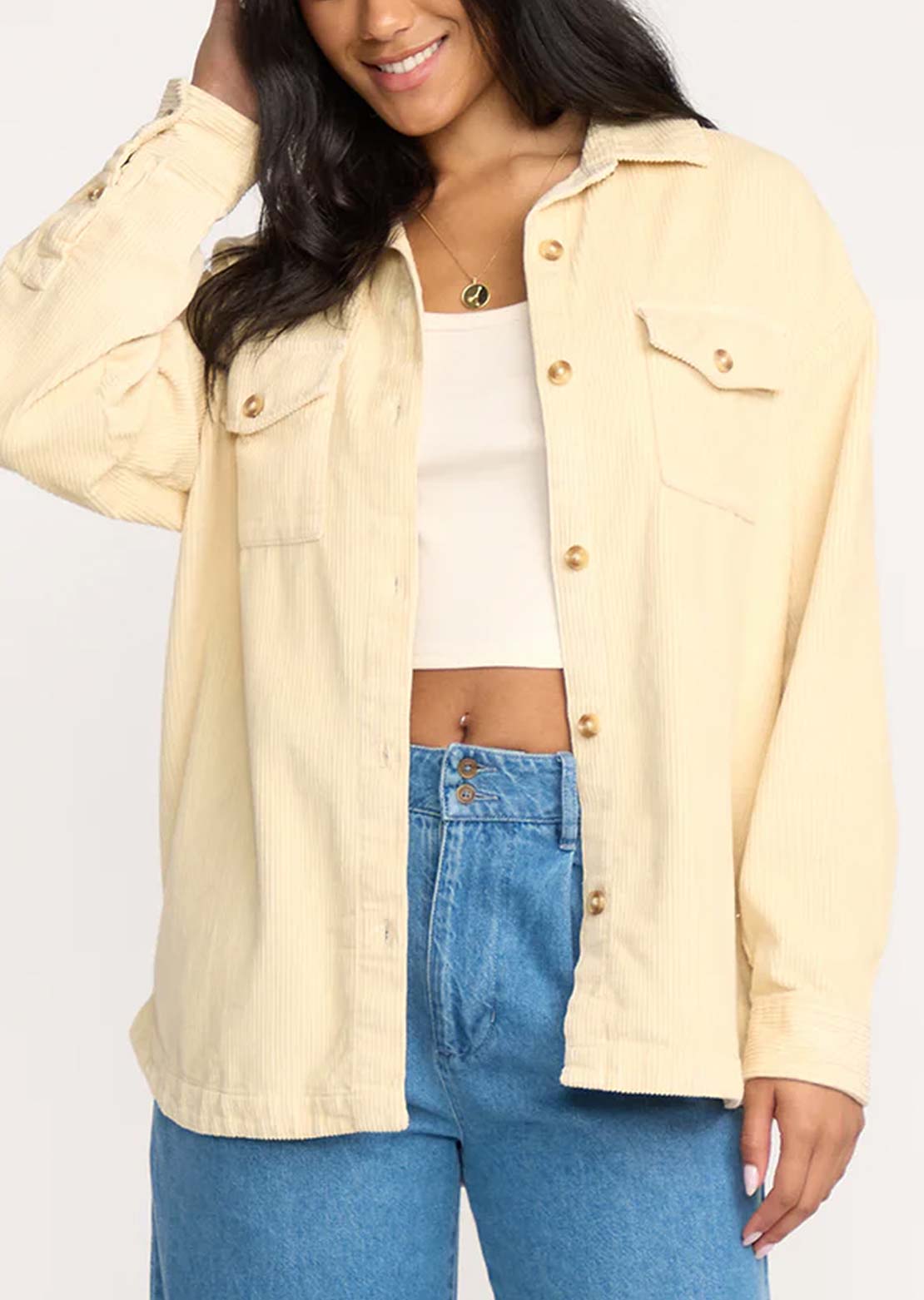 Billabong Women's Fadeaway Shacket Whitecap
