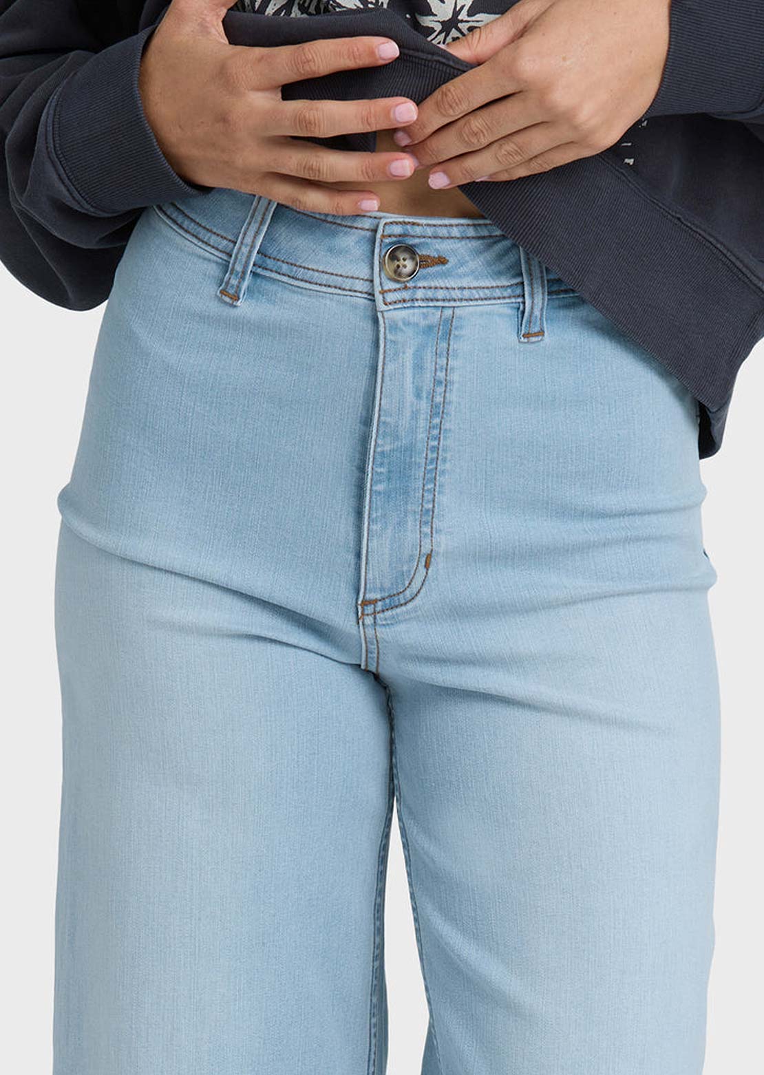 Billabong Women's Free Fall Indigo Denim Pants Surf Spray