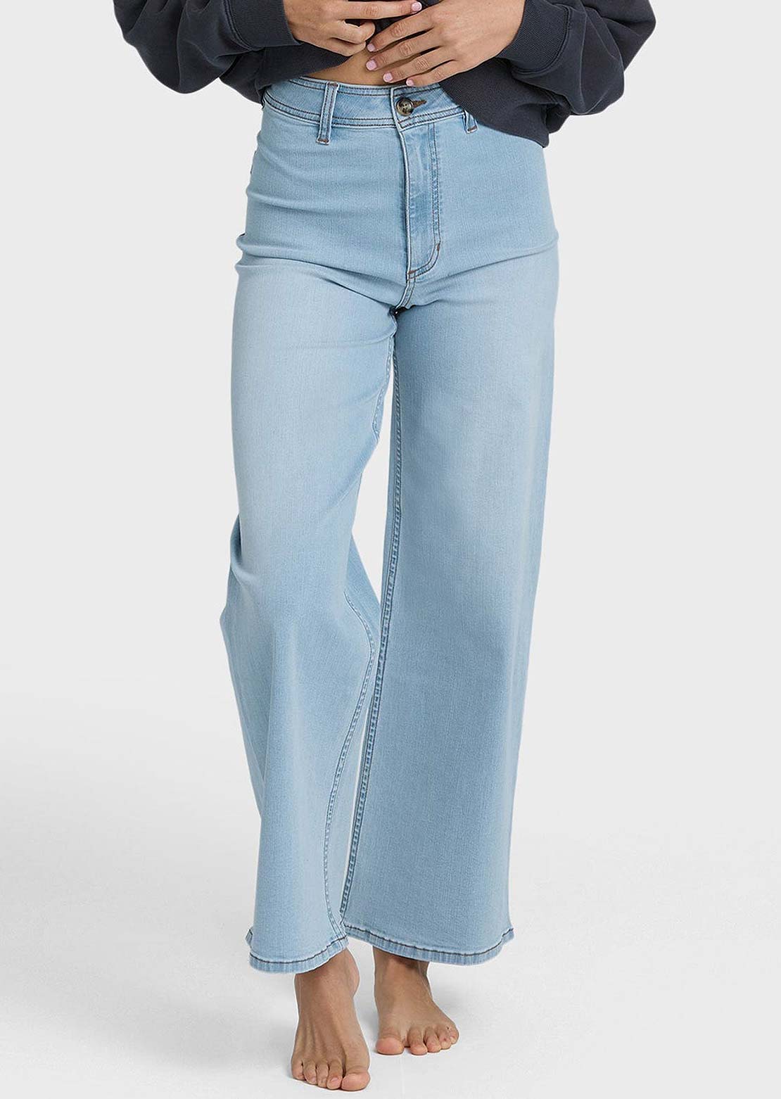 Billabong Women's Free Fall Indigo Denim Pants Surf Spray