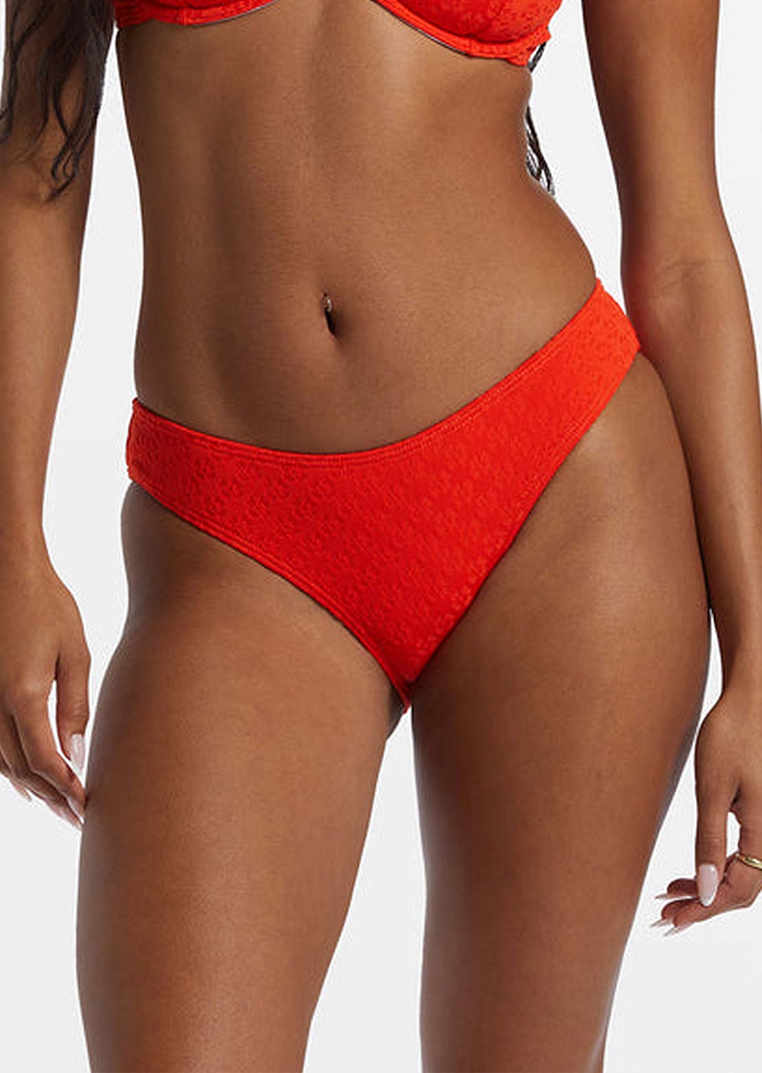 Billabong Women's Good Vibes Bondi Bikini Bottom Sunset Red