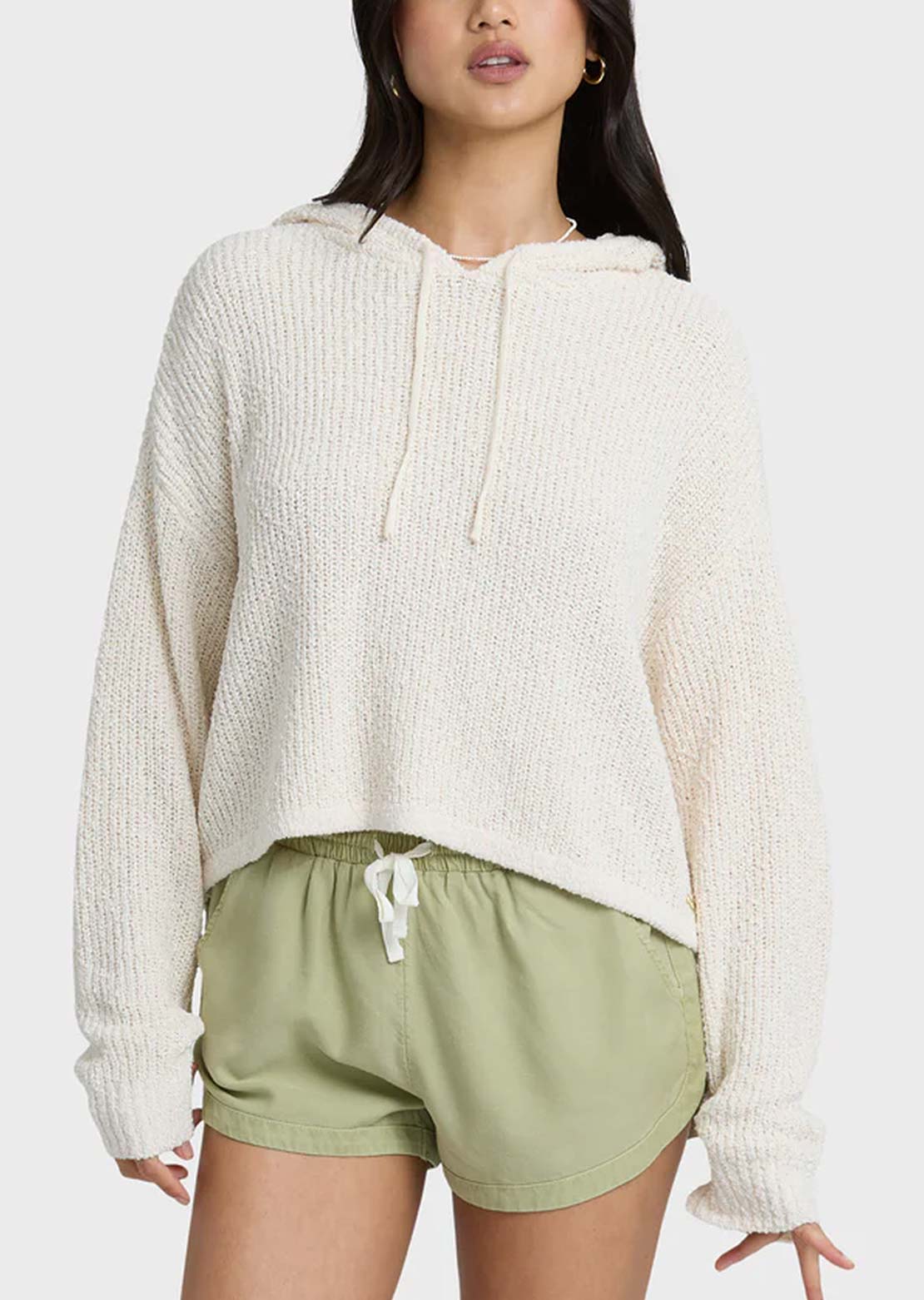 Billabong Women's Hot Beachin Hooded Sweater White Cap