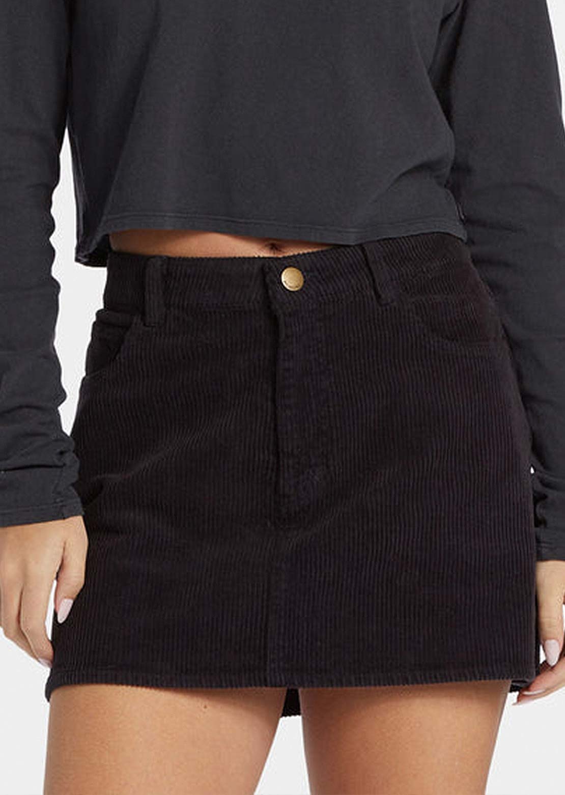 Billabong Women's Marina Cord Skirt Black Pebble
