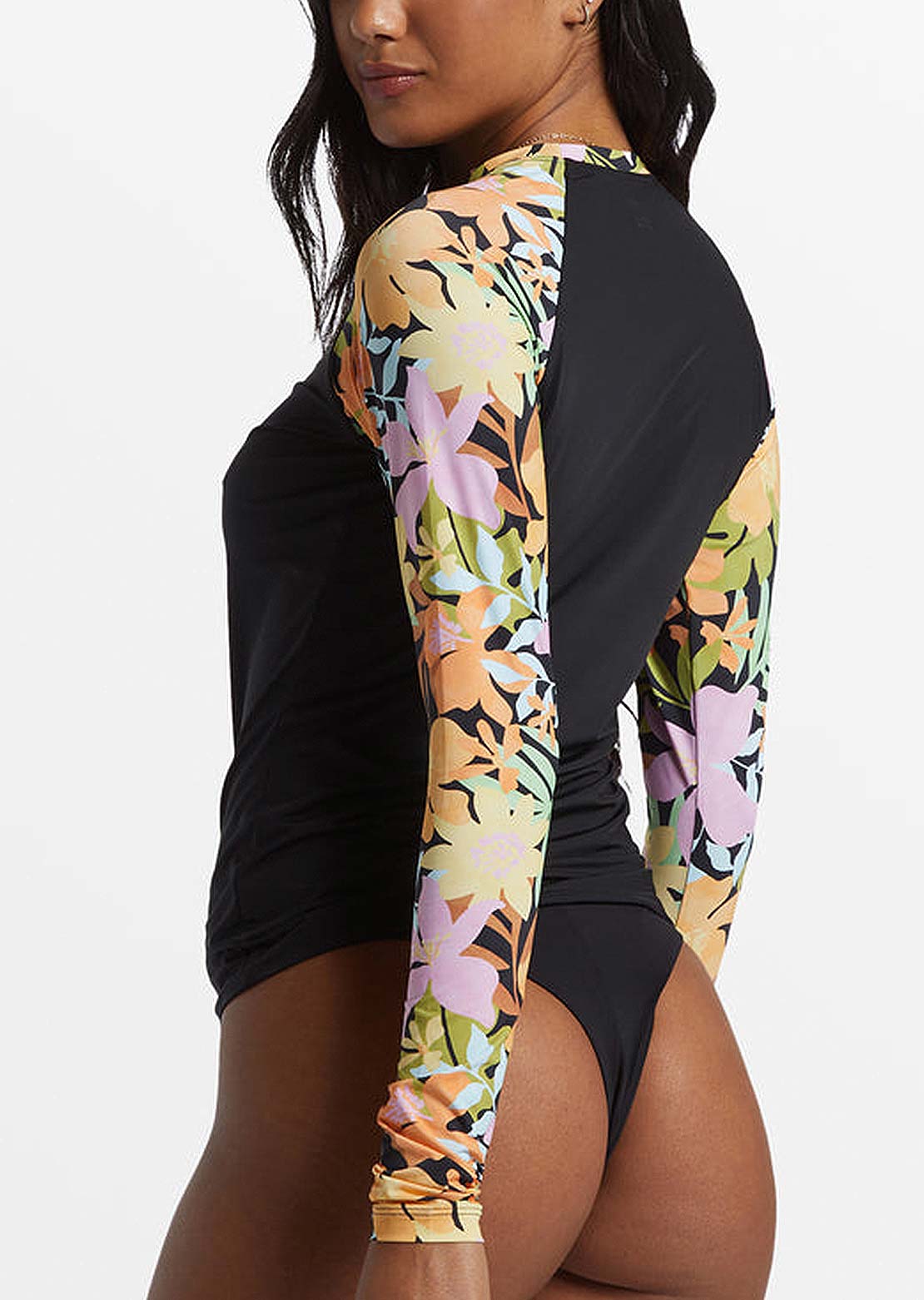 Billabong Women's Mas Aloha Rashguard Black Pebble