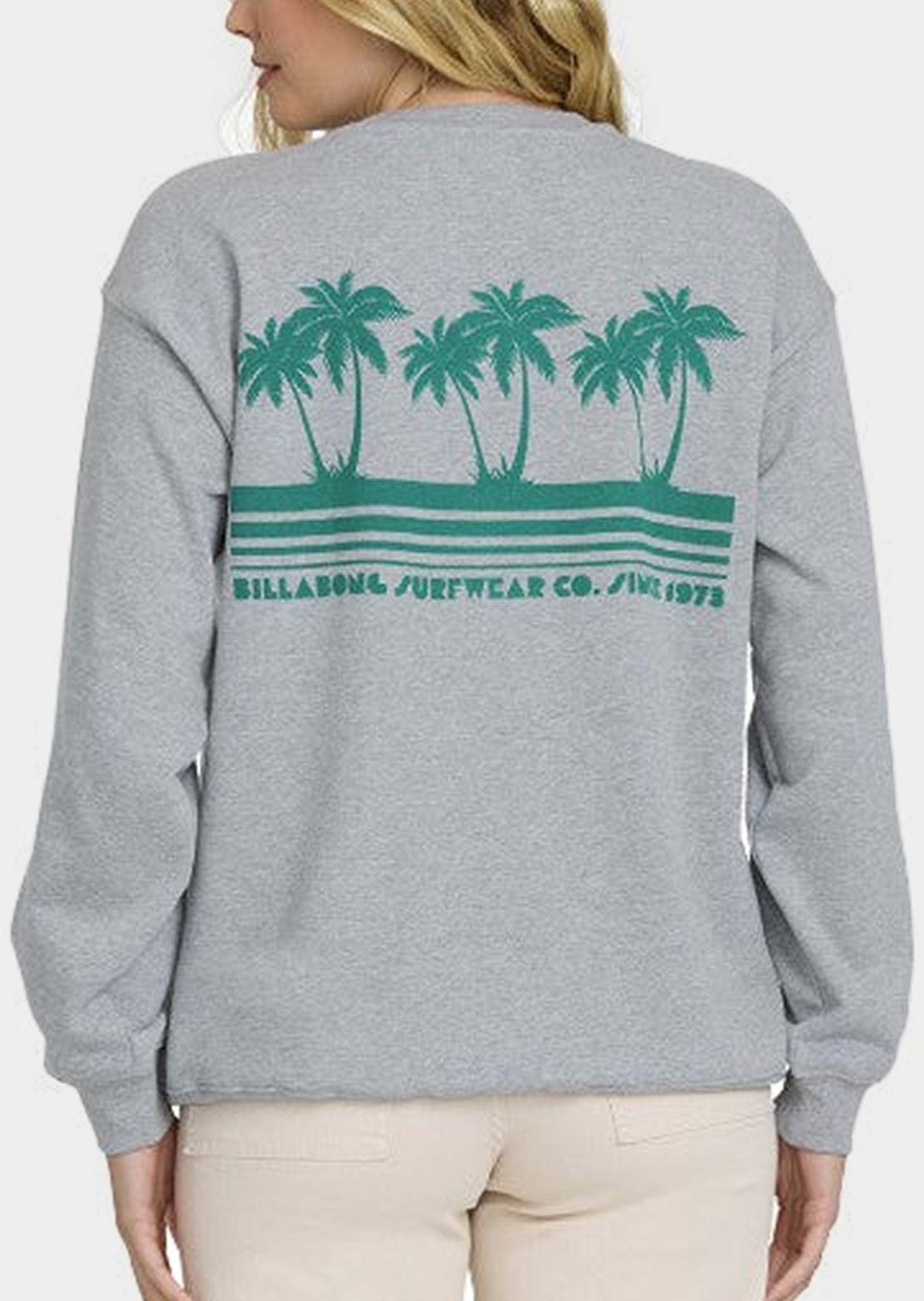 Billabong Women's My Fave Beach Crew Fleece Heather Grey