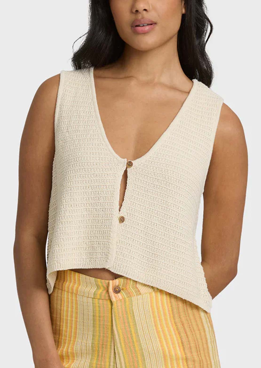 Billabong Women's Need Now Sweater Tank White Cap