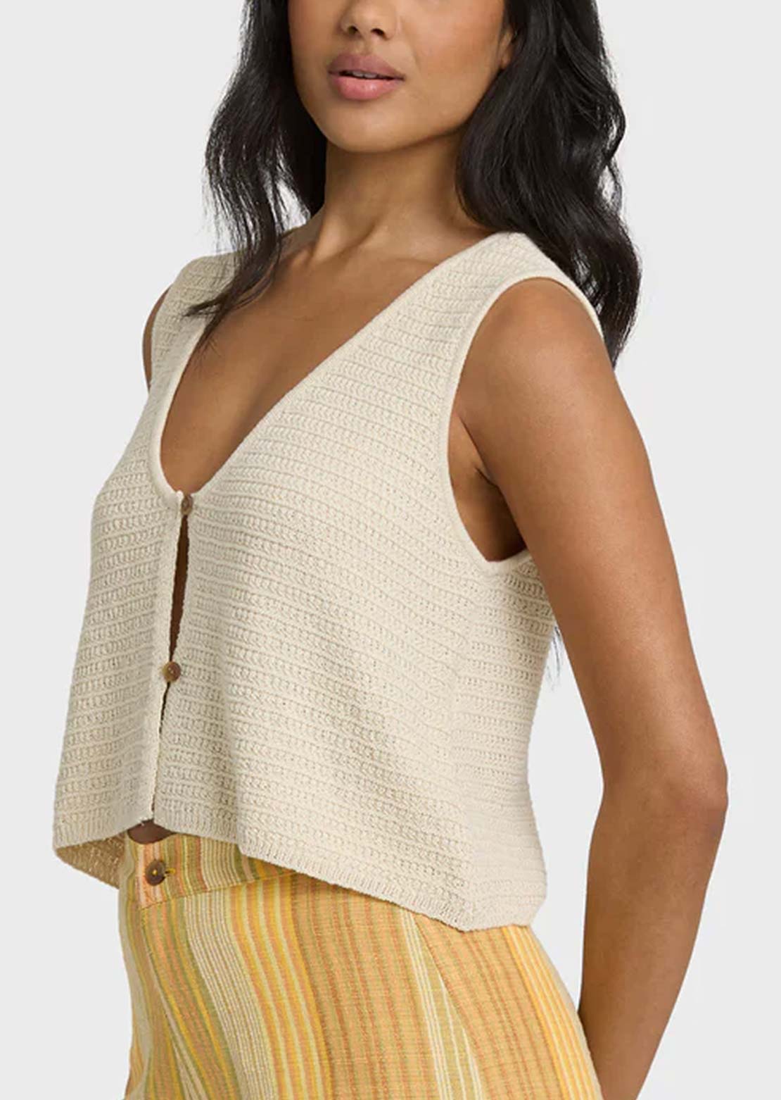 Billabong Women's Need Now Sweater Tank White Cap
