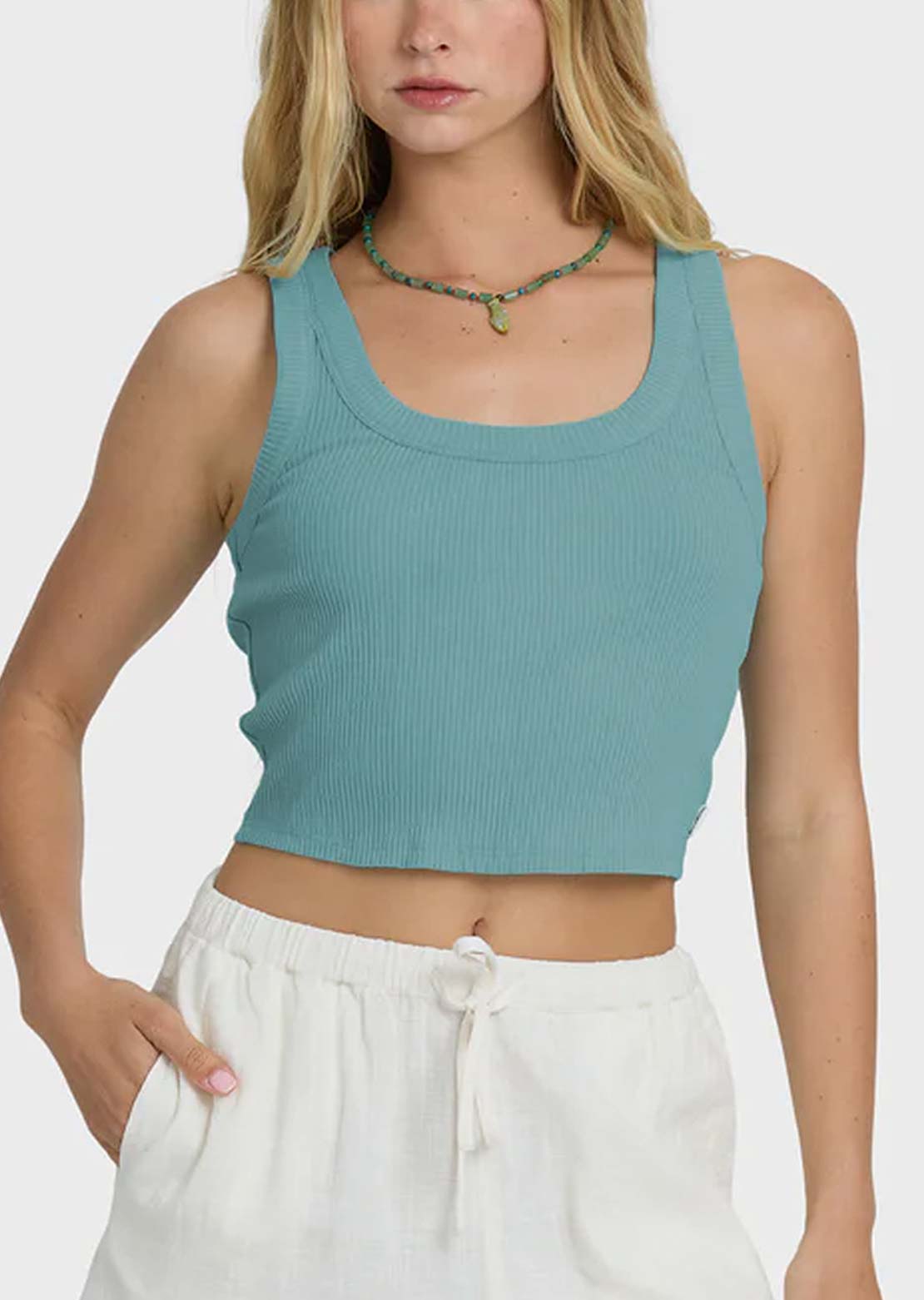 Billabong Women's Rerun Knit T-Shirt Blue Mist