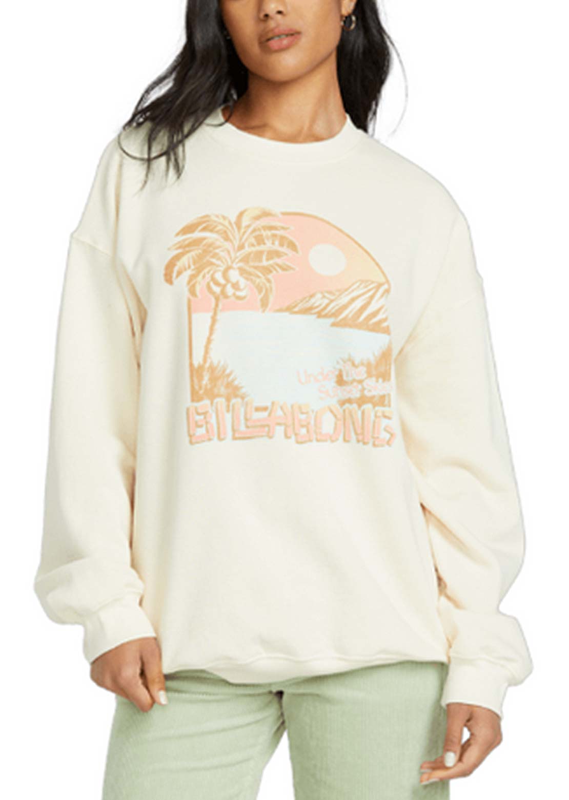 Billabong Women&#39;s Ride In Crew Fleece Whitecap