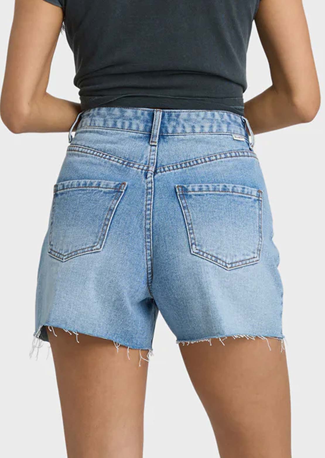 Billabong Women's Riley Denim Shorts Faded Indigo Fray