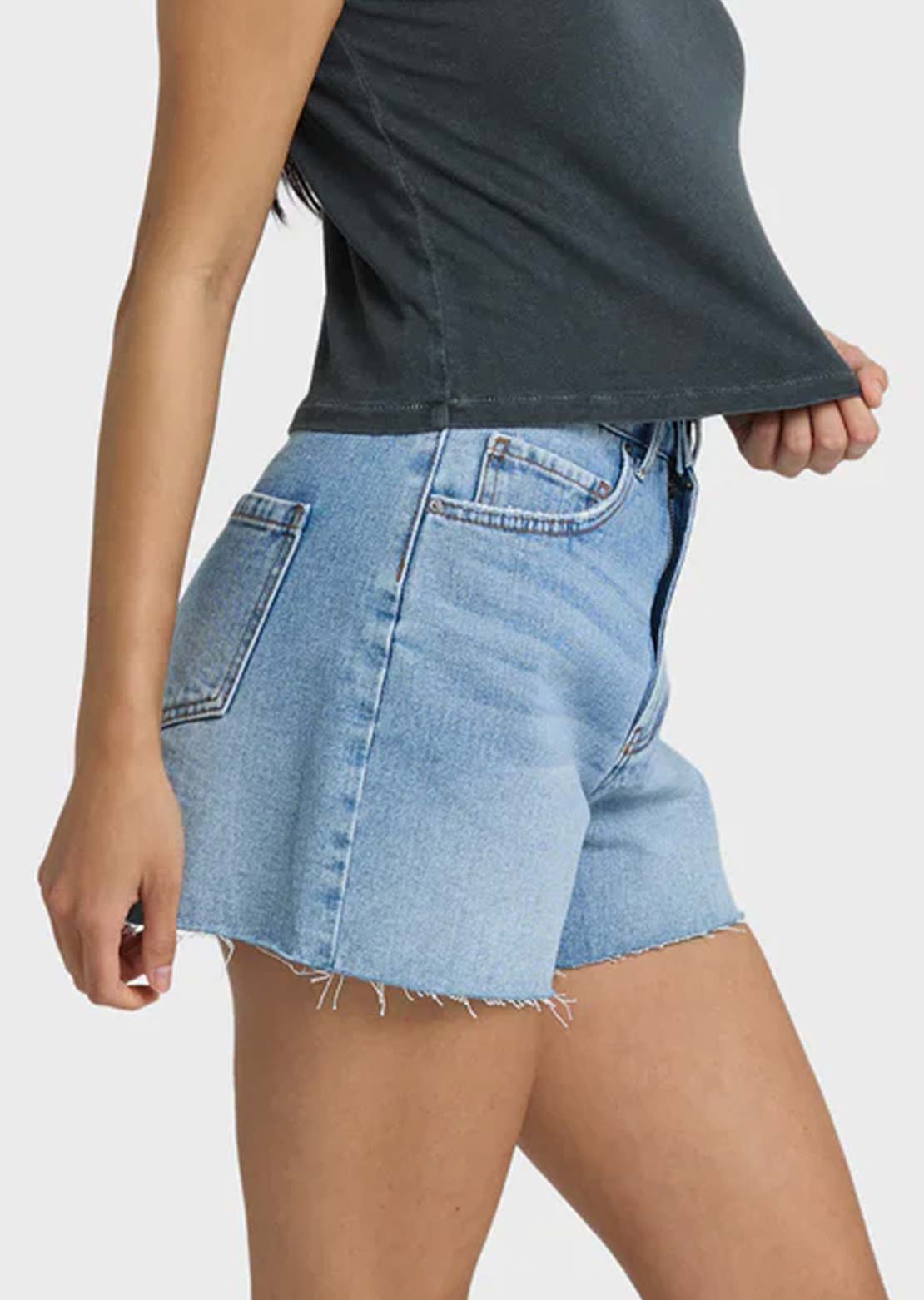 Billabong Women's Riley Denim Shorts Faded Indigo Fray