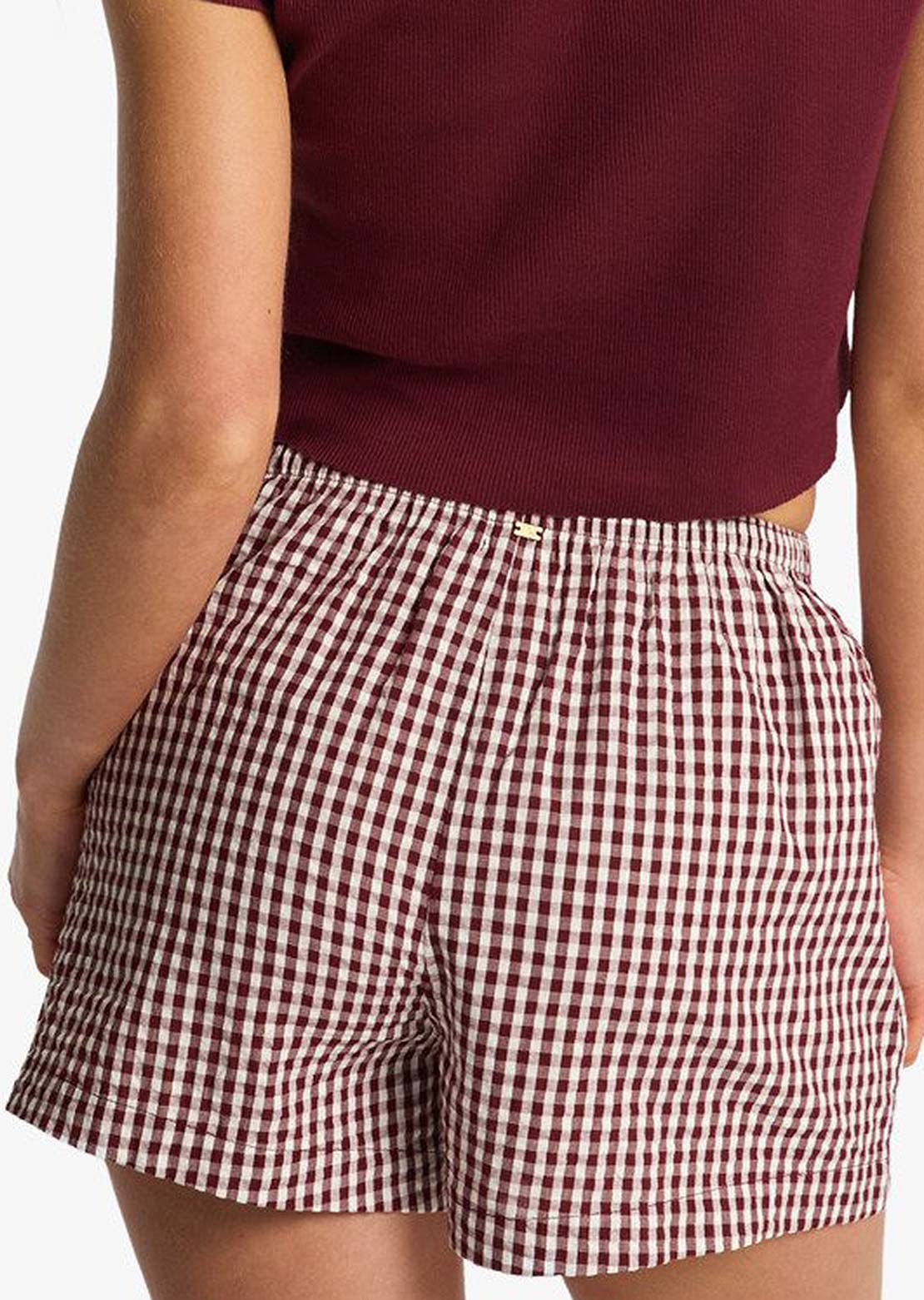 Billabong Women's Sun Fade Printed Shorts Red Dahlia