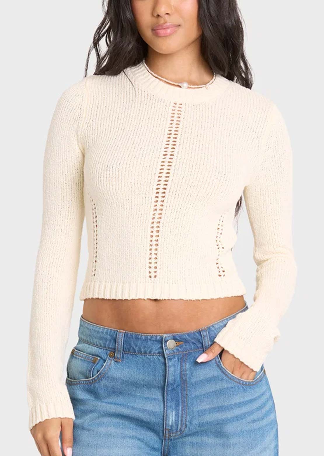 Billabong Women's Sweet Clare Sweater White Cap