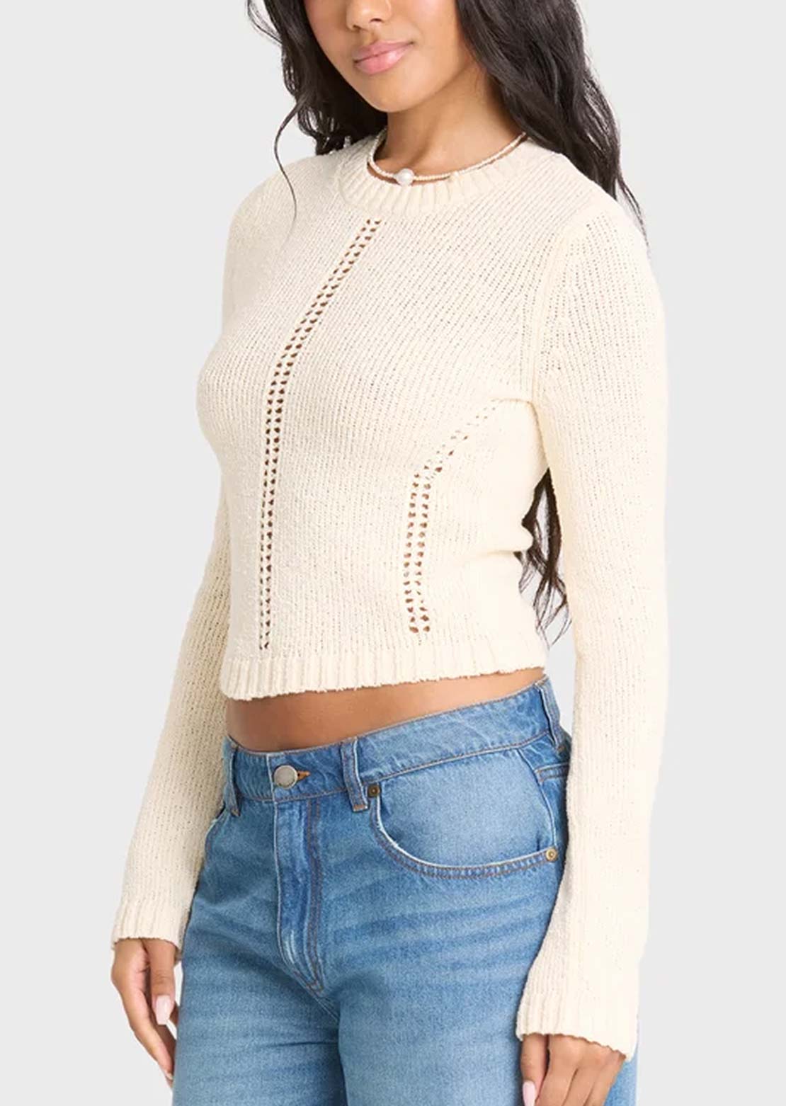 Billabong Women's Sweet Clare Sweater White Cap
