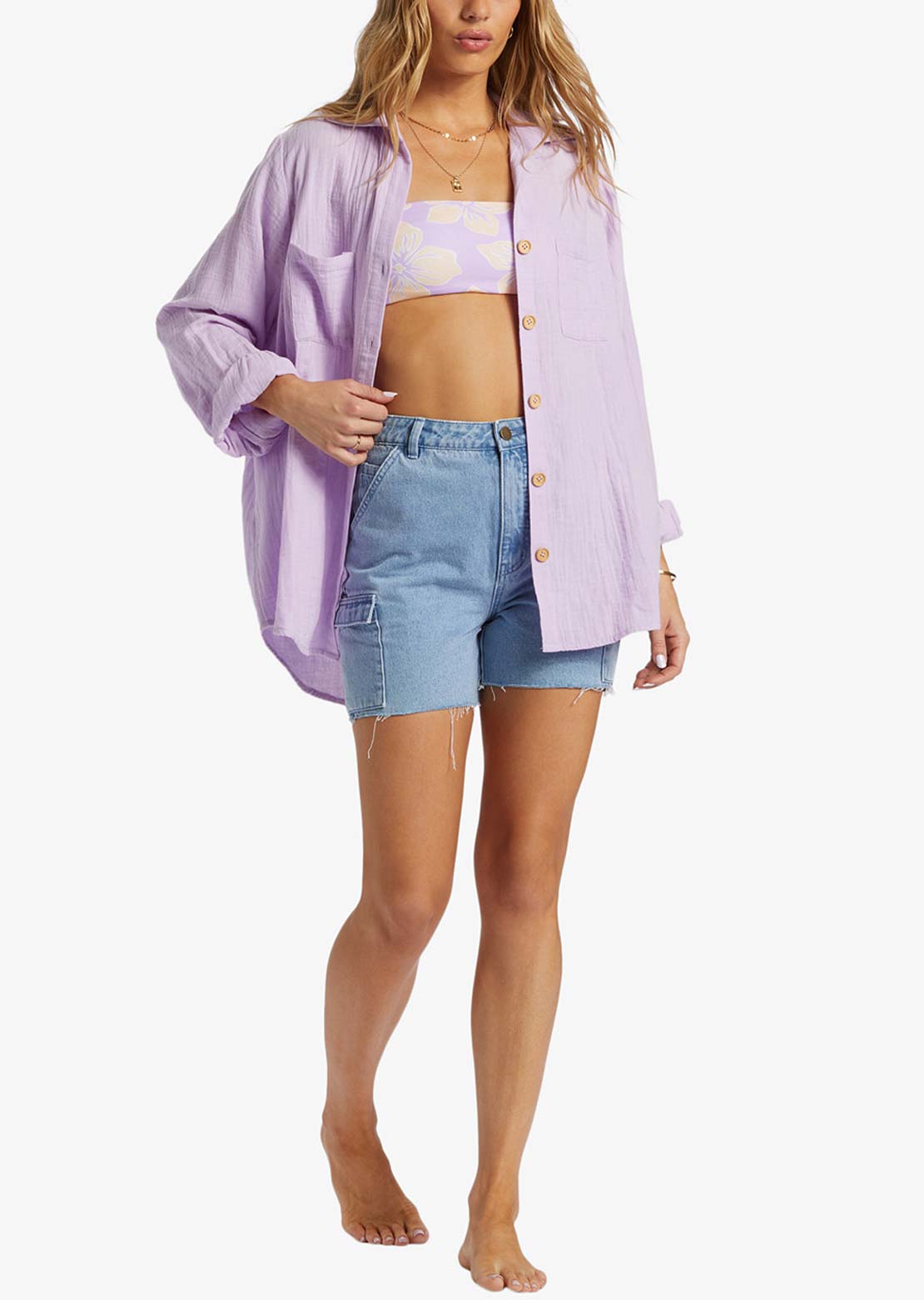 Billabong Women&#39;s Swell Blouse T-Shirt Tulip