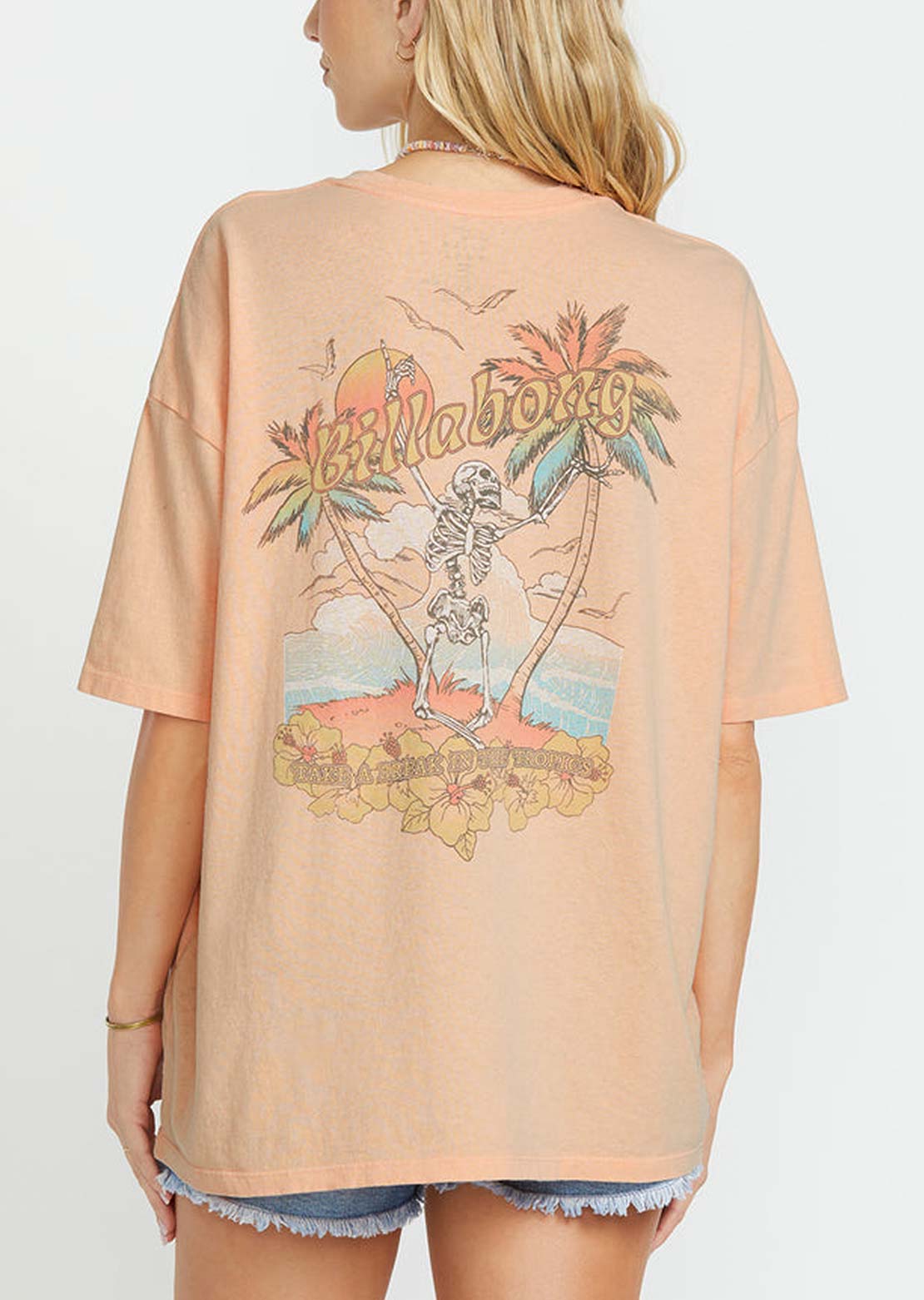 Billabong Women&#39;s Take A Break T-Shirt Soft Peach