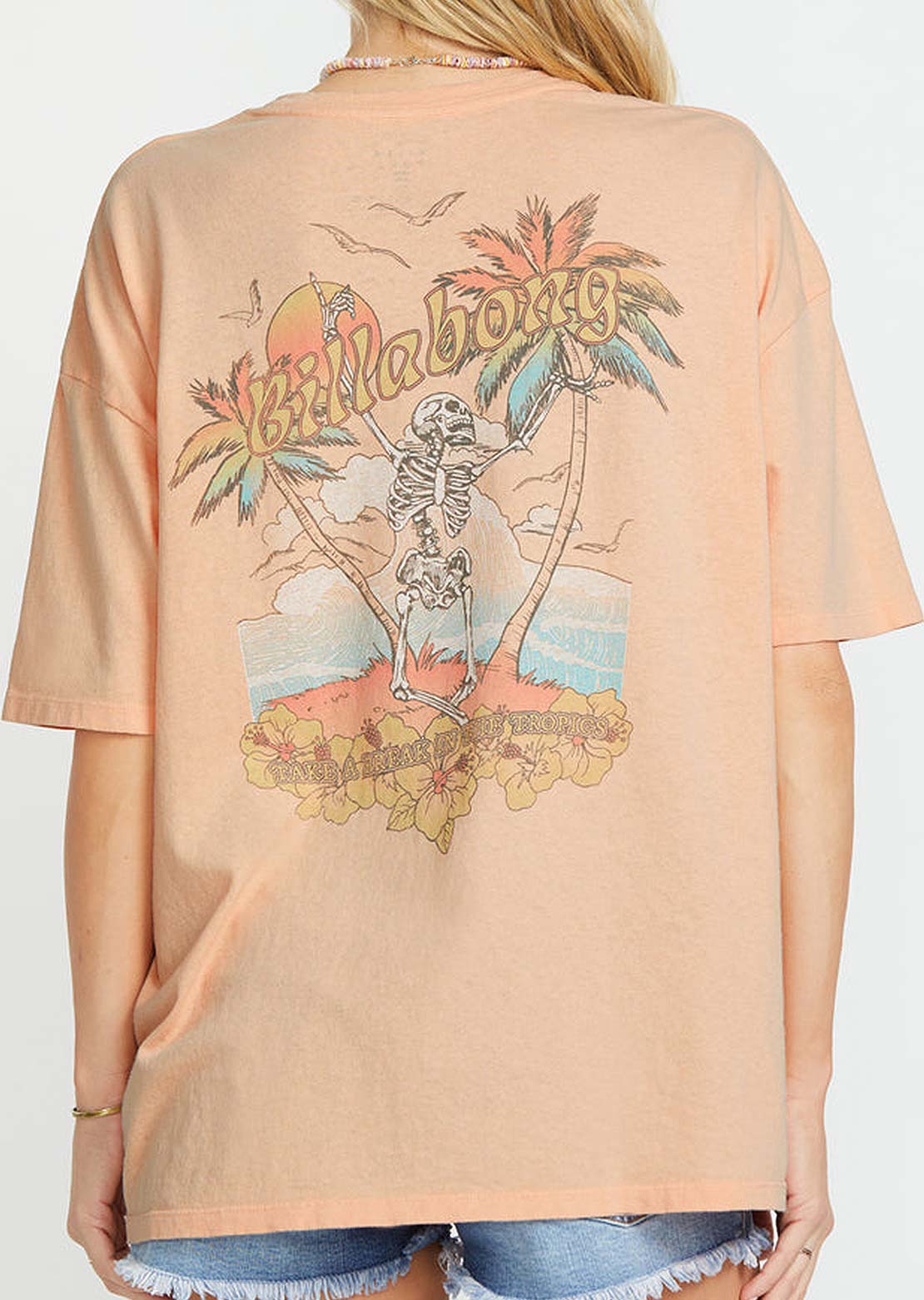 Billabong Women&#39;s Take A Break T-Shirt Soft Peach