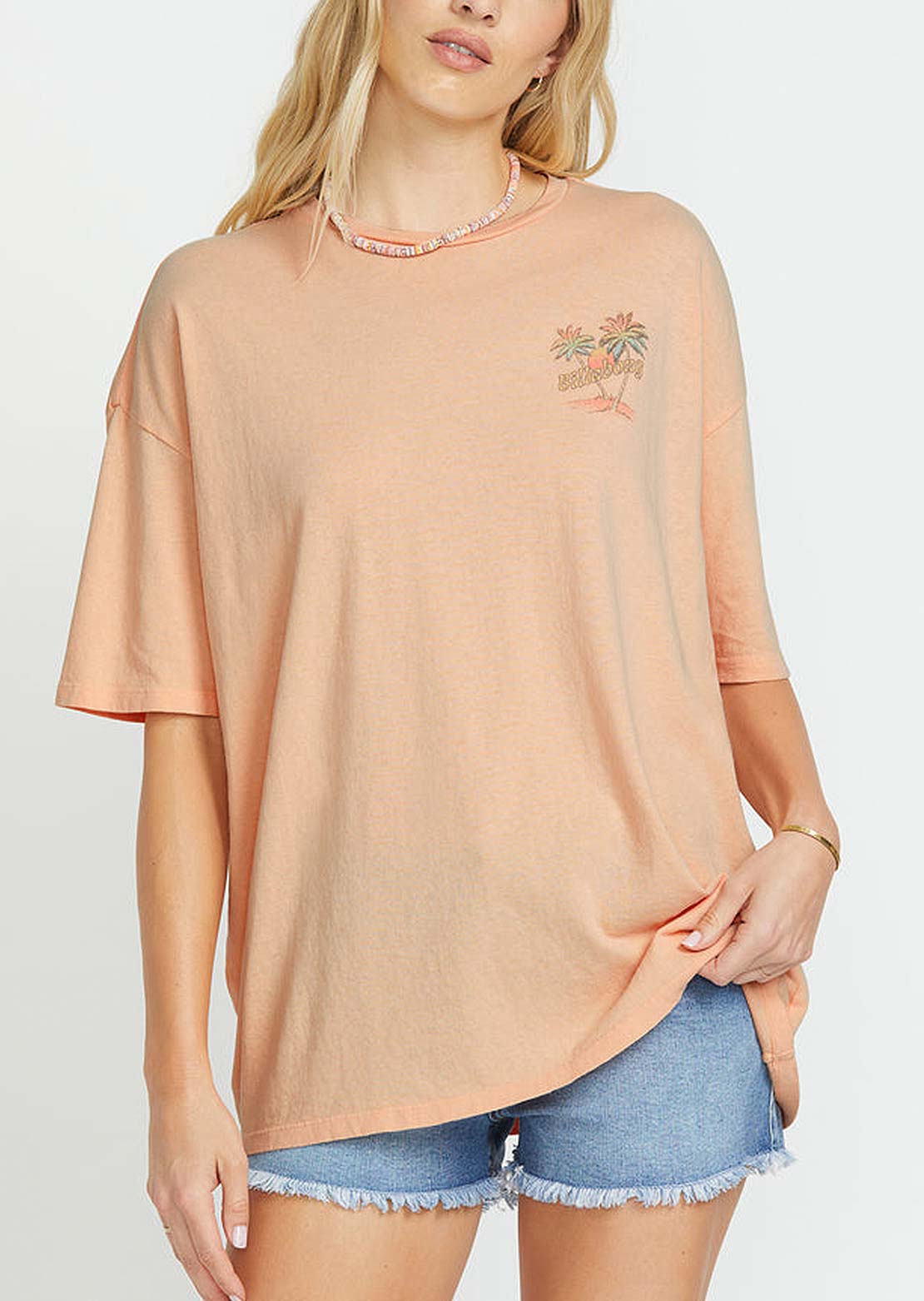 Billabong Women&#39;s Take A Break T-Shirt Soft Peach