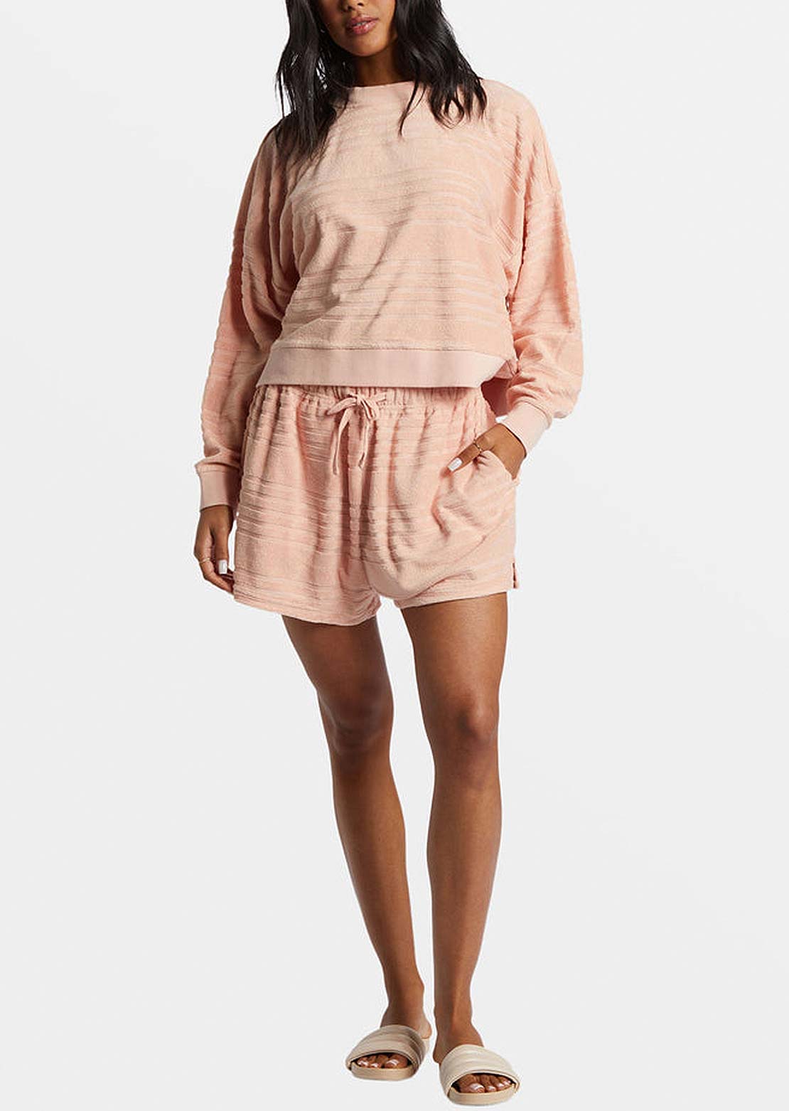 Billabong Women's Tempo Crew Fleece Dusty Peach