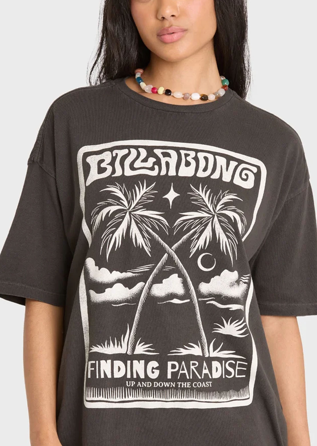 Billabong Women's Tropical Filmore T-Shirt Off Black