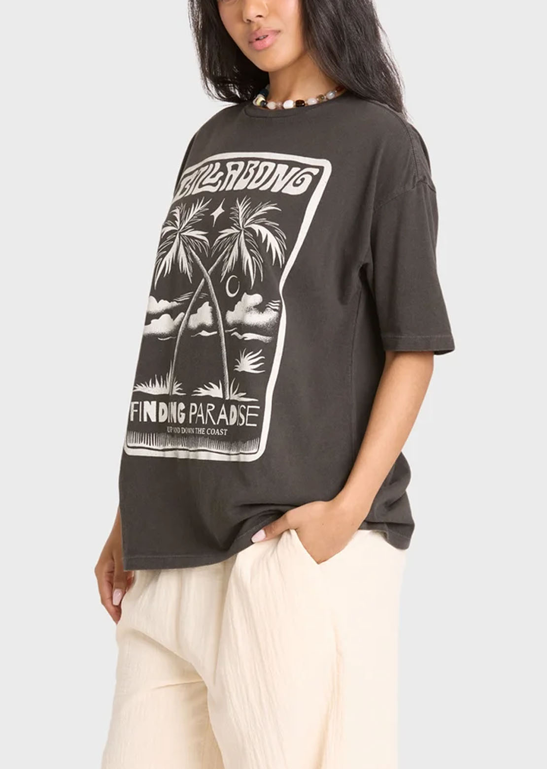 Billabong Women's Tropical Filmore T-Shirt Off Black
