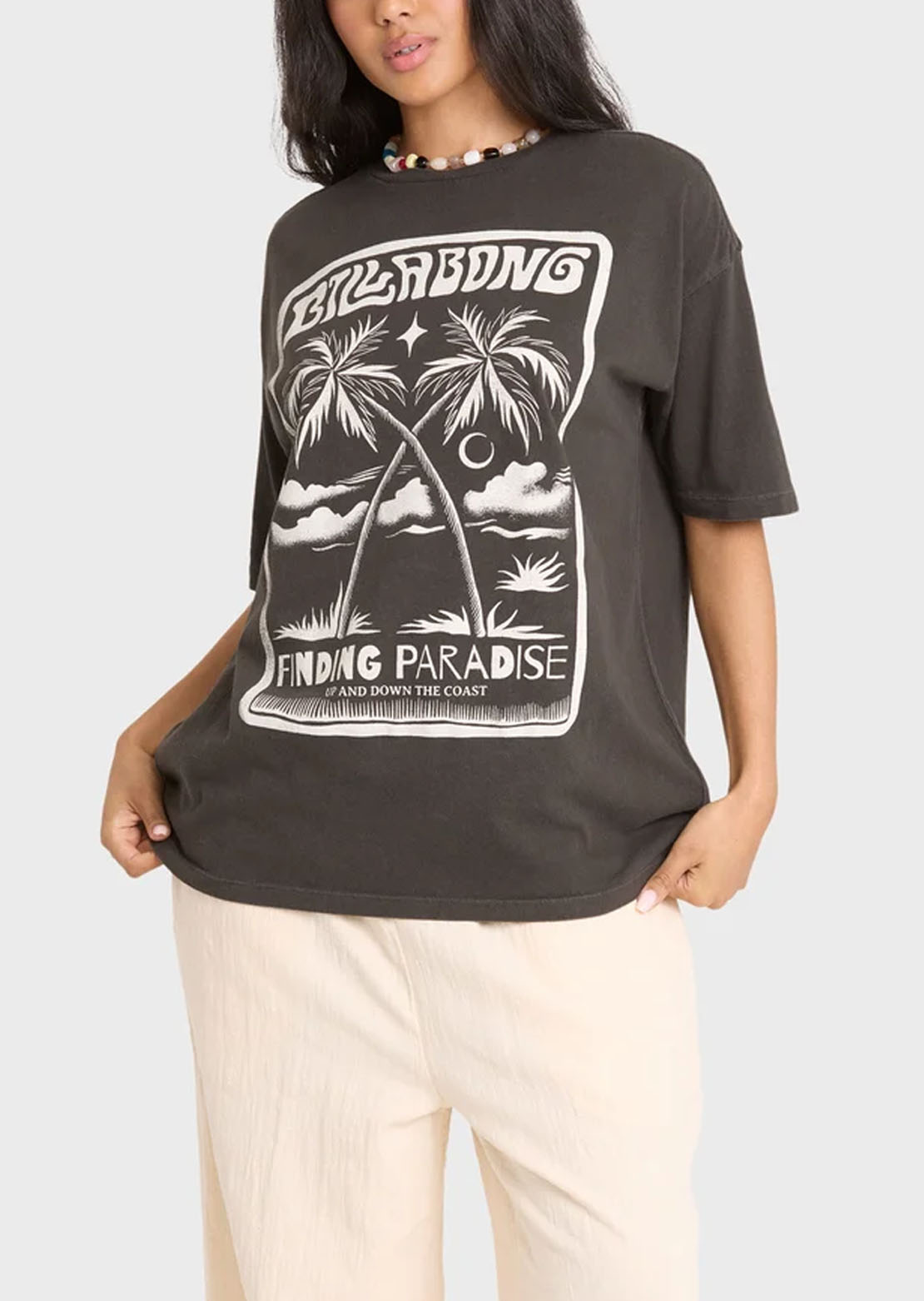 Billabong Women's Tropical Filmore T-Shirt Off Black