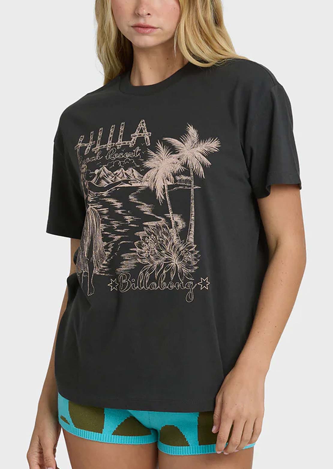 Billabong Women's Vacay Wonder T-Shirt Off Black