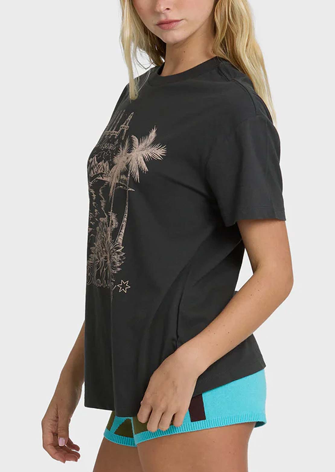 Billabong Women's Vacay Wonder T-Shirt Off Black
