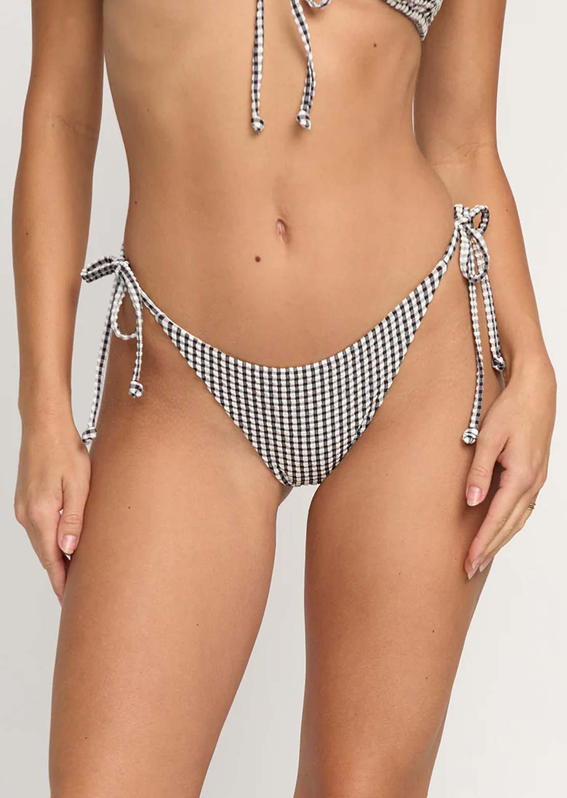 Billabong Women's Wave Check TS Tanga Bikini Bottom Black Pebble