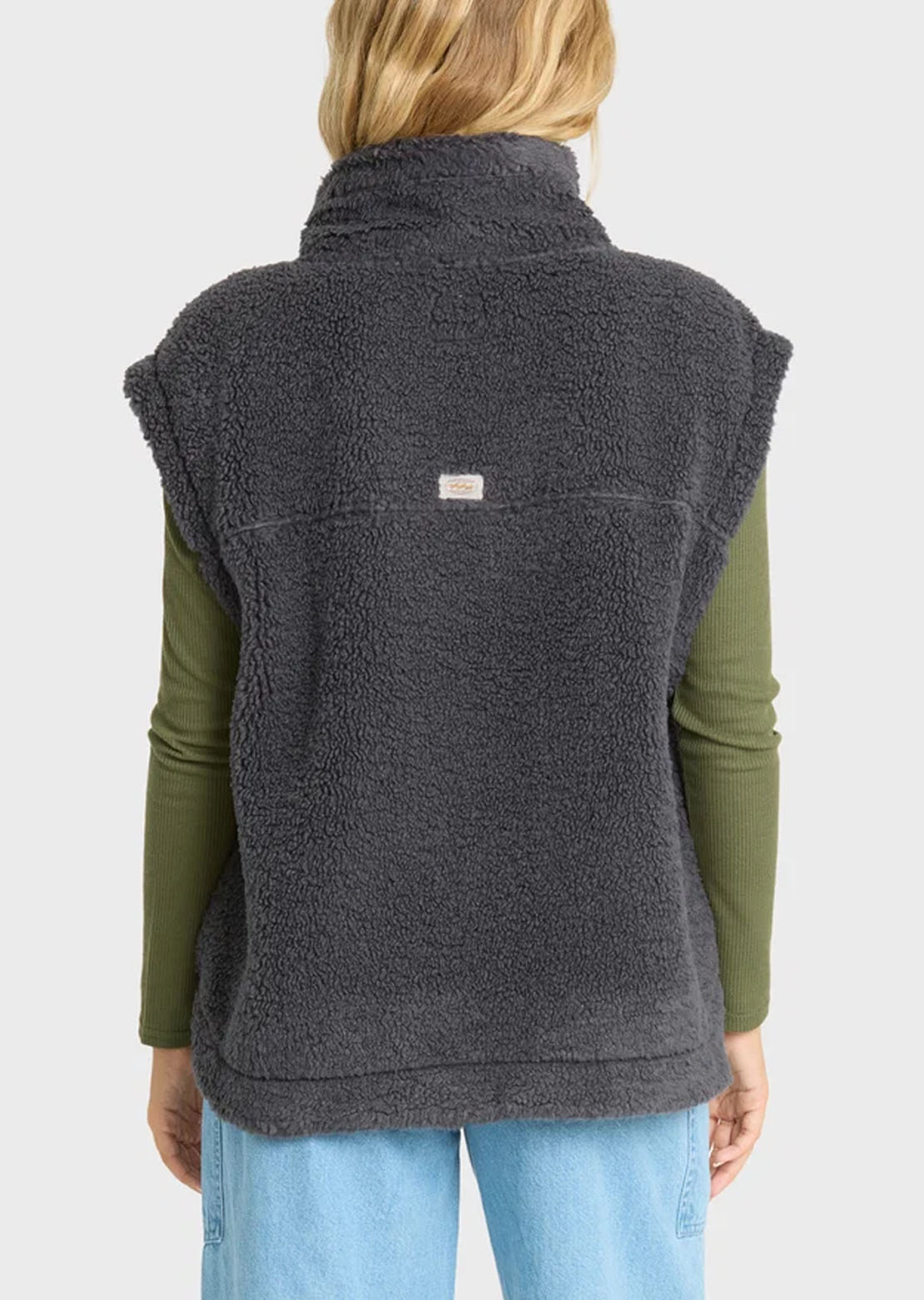 Billabong Women's Waver Sherpa Vest Black Sands