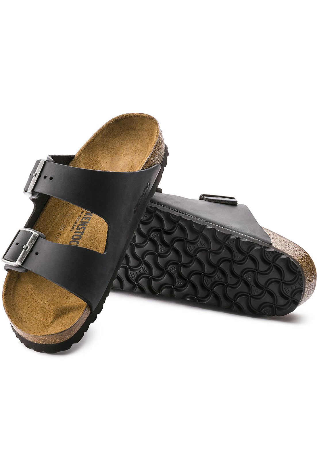 Birkenstock Arizona Oiled Leather Narrow Sandals Black