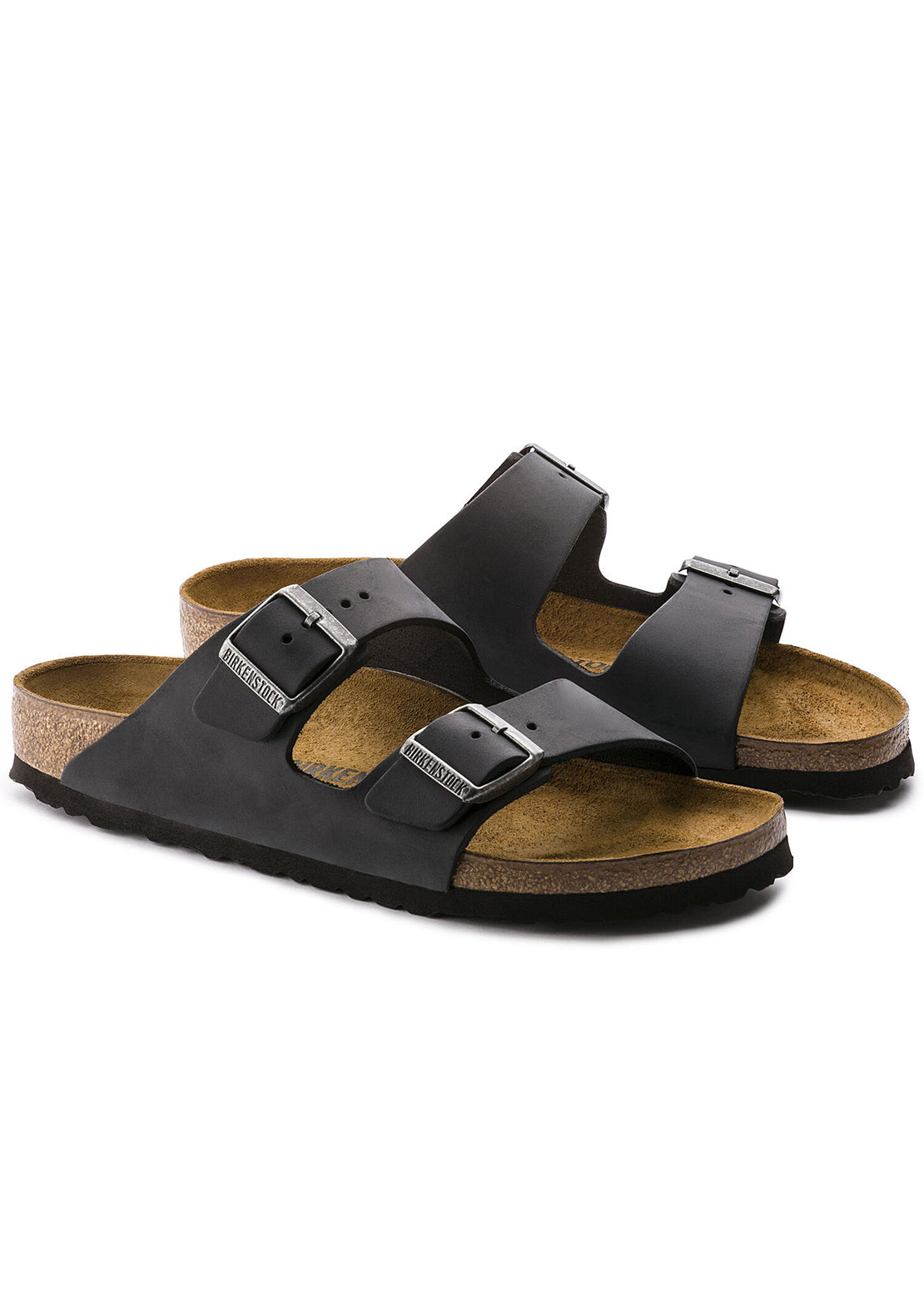 Birkenstock Arizona Oiled Leather Narrow Sandals Black