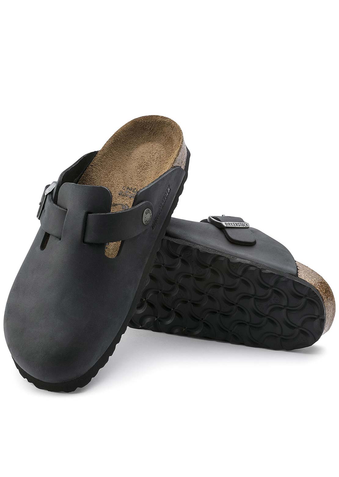 Birkenstock Boston Oiled Leather Narrow Sandals Black