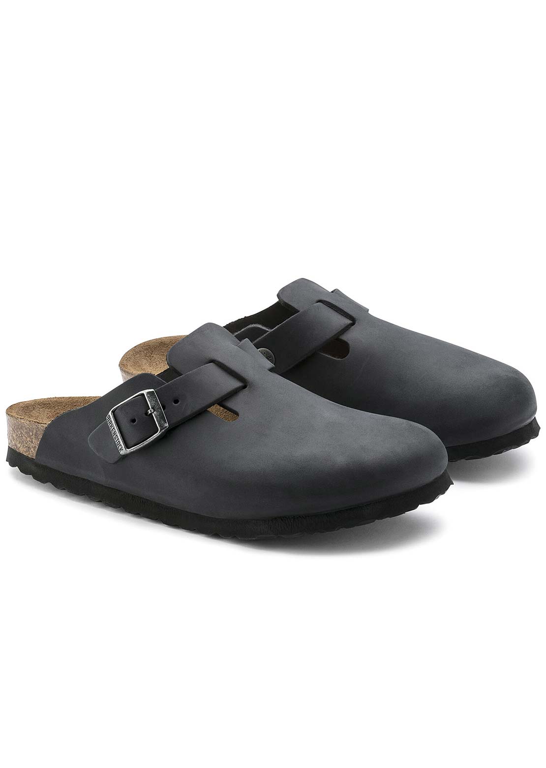 Birkenstock Boston Oiled Leather Narrow Sandals Black
