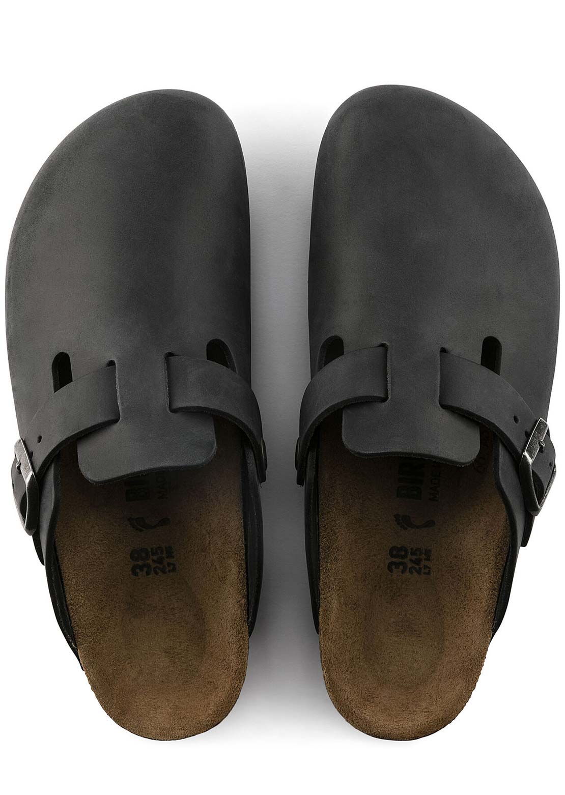 Birkenstock Boston Oiled Leather Narrow Sandals Black