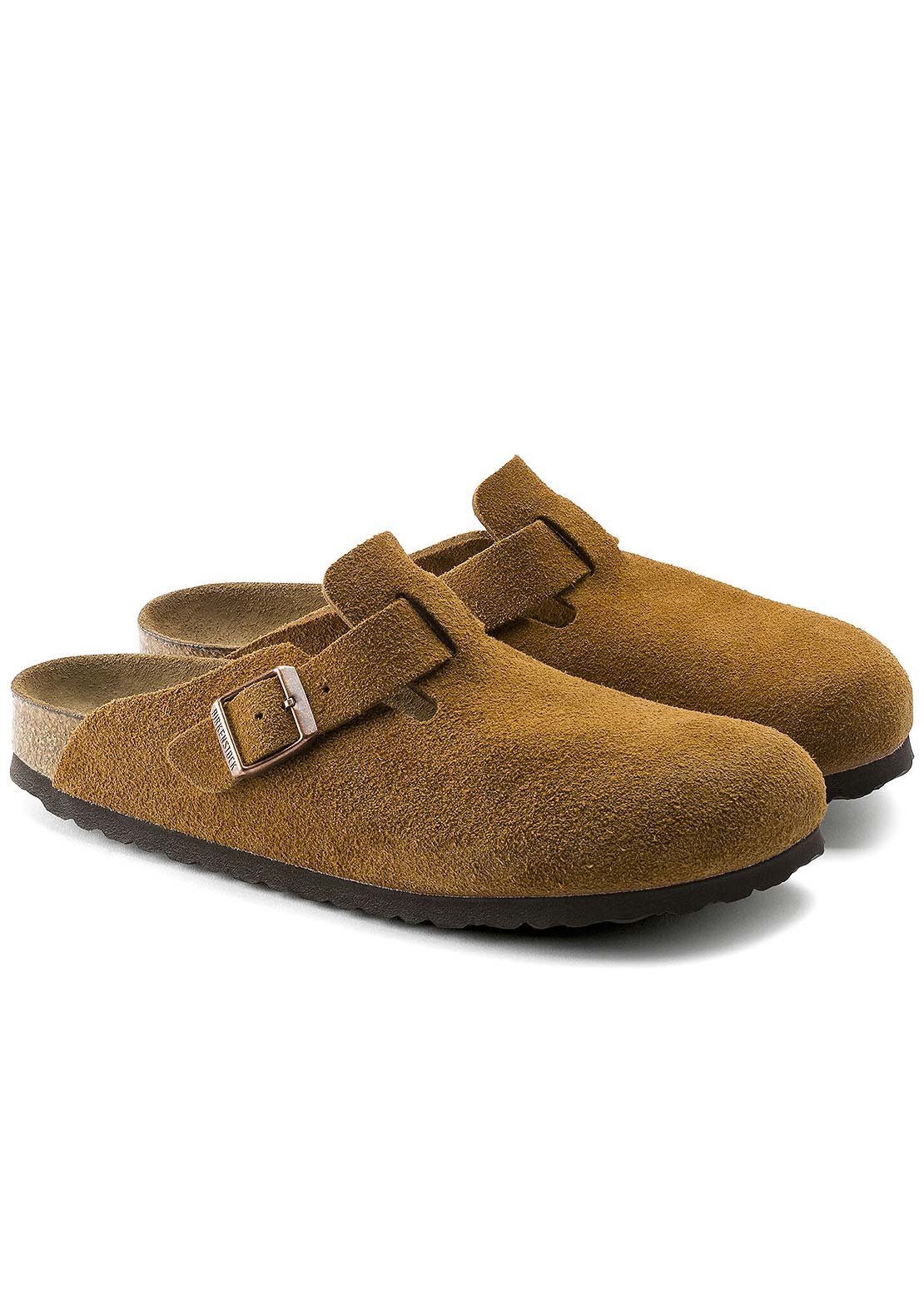 Birkenstock Boston Soft Suede Narrow Footbed Sandals Mink