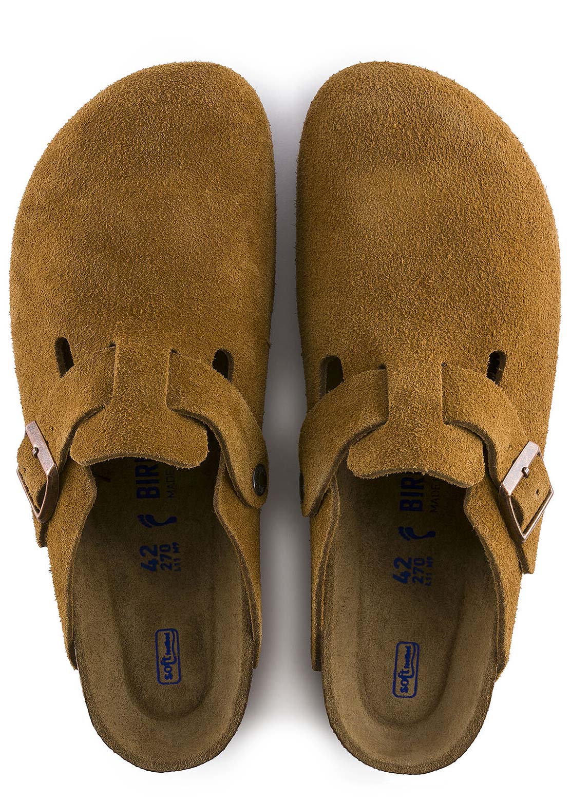 Birkenstock Boston Soft Suede Narrow Footbed Sandals Mink