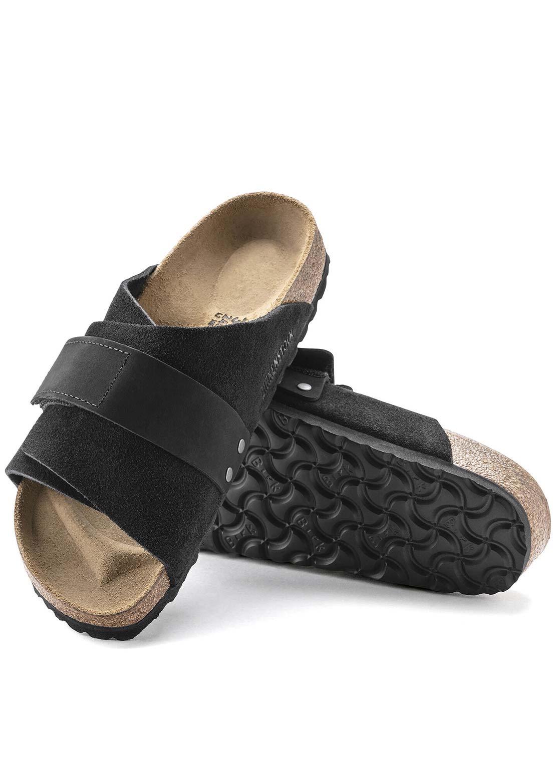 Birkenstock Men&#39;s Kyoto Suede Regular Sandals Black