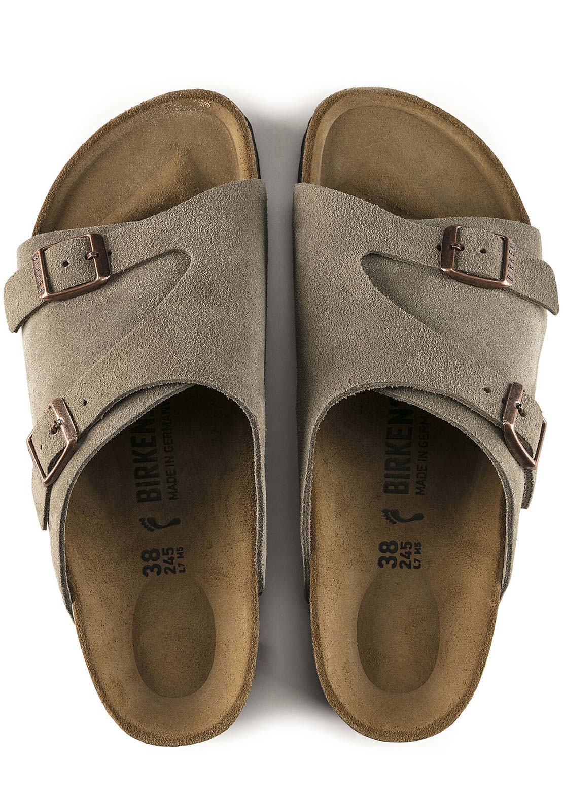 Birkenstock Men&#39;s Zurich Suede Regular Sandals Taupe