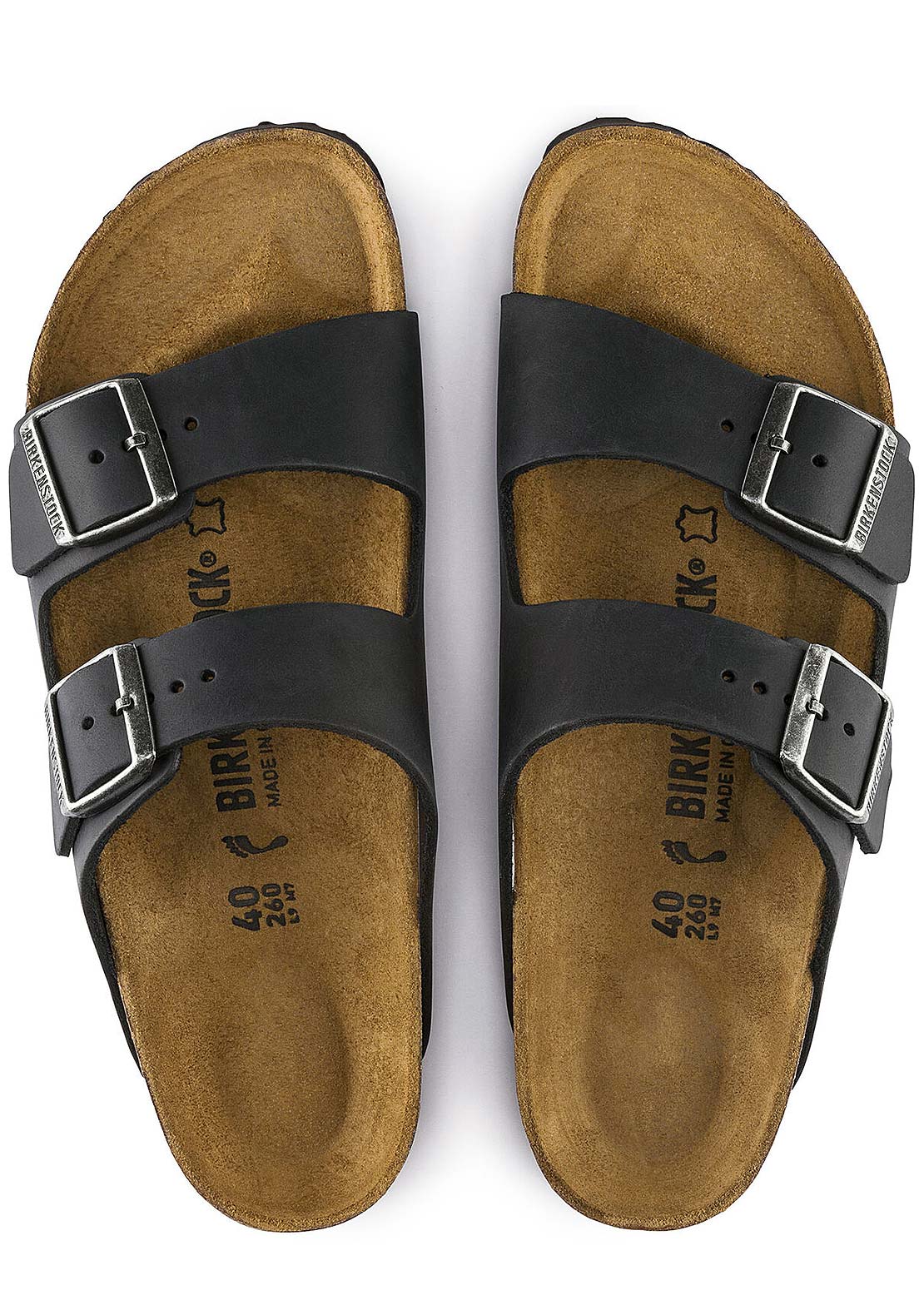 Birkenstock Unisex Arizona Oiled Soft Footbed Sandals Black