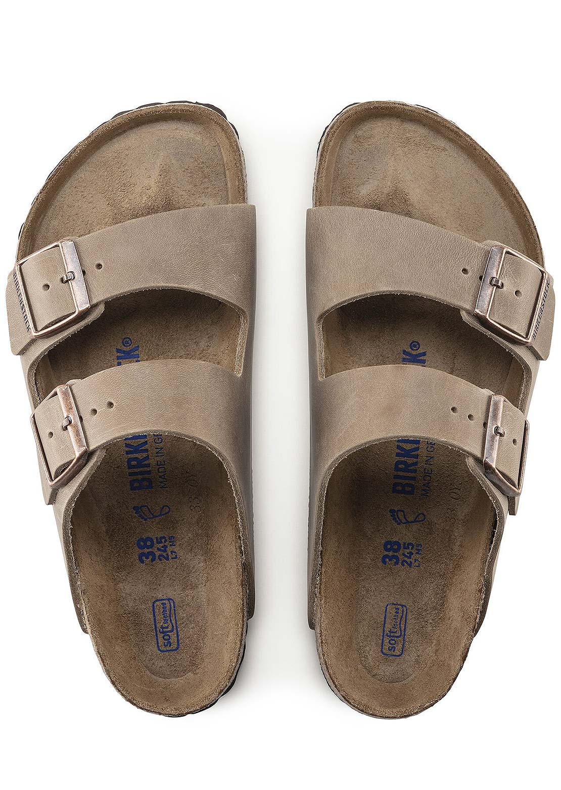 Birkenstock Unisex Arizona Oiled Soft Footbed Sandals Tabacco Brown
