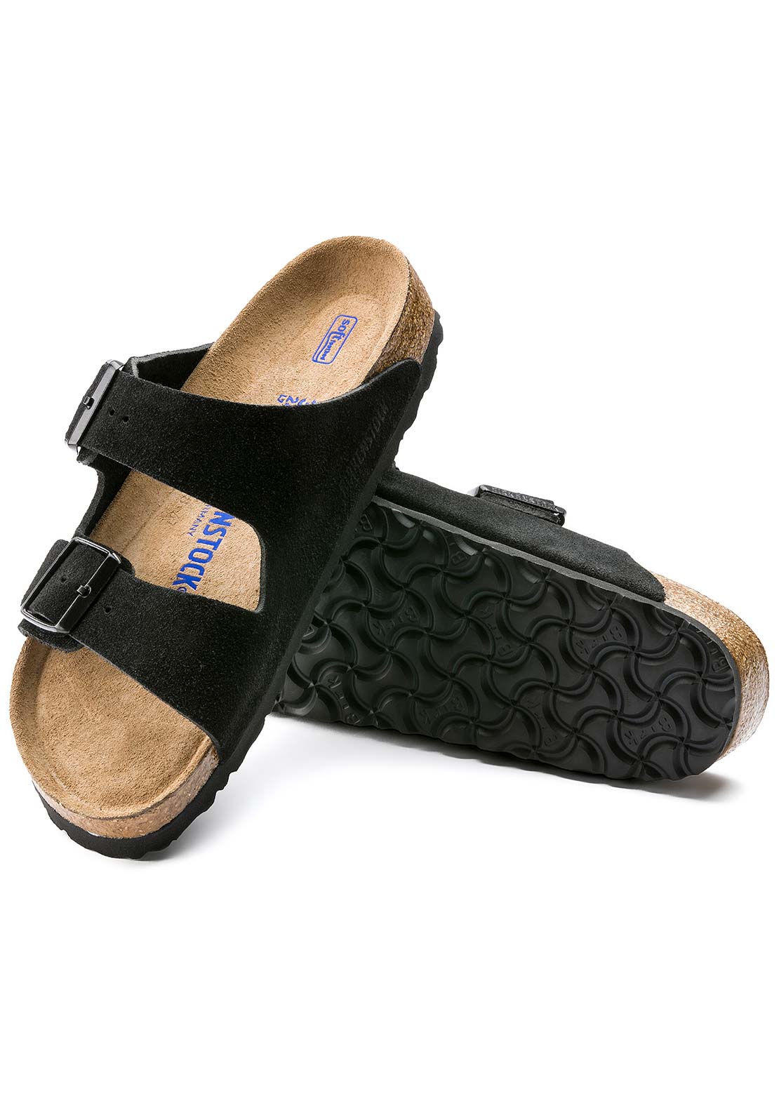 Birkenstock Unisex Arizona Soft Footbed Suede Narrow Sandals Black