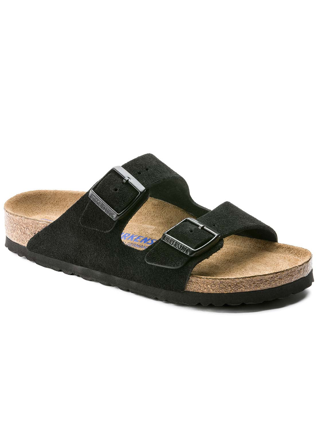 Birkenstock Unisex Arizona Soft Footbed Suede Narrow Sandals Black