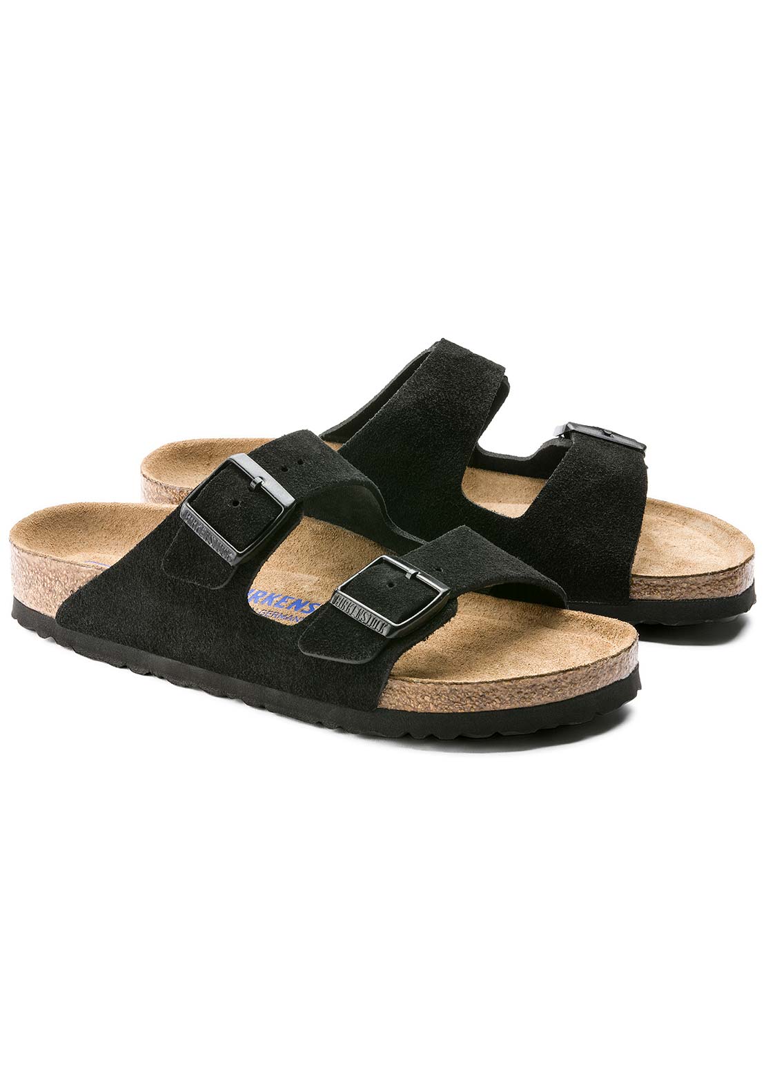Birkenstock Unisex Arizona Soft Footbed Suede Narrow Sandals Black